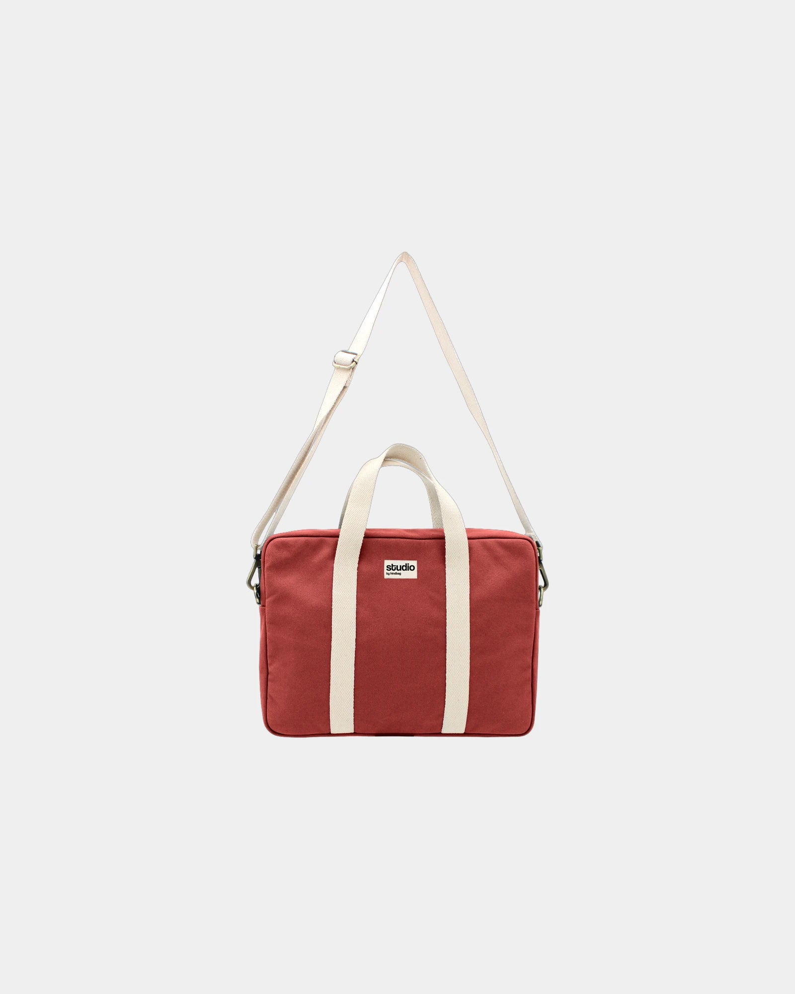 Sac ordinateur coton bio Hindbag Luis à personnaliser - Brick Red
