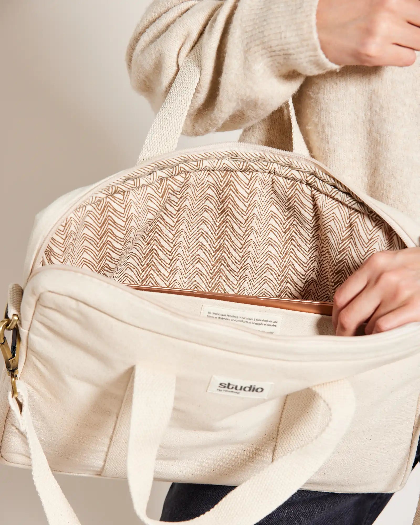 Sac ordinateur coton bio Hindbag Luis à personnaliser - 1