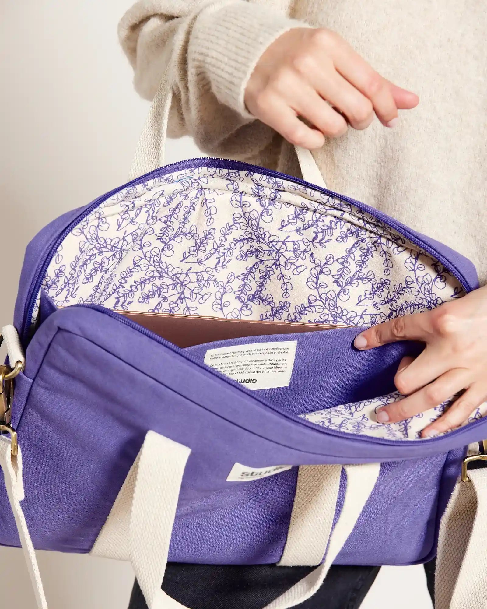 Sac ordinateur coton bio Hindbag Luis à personnaliser - 19