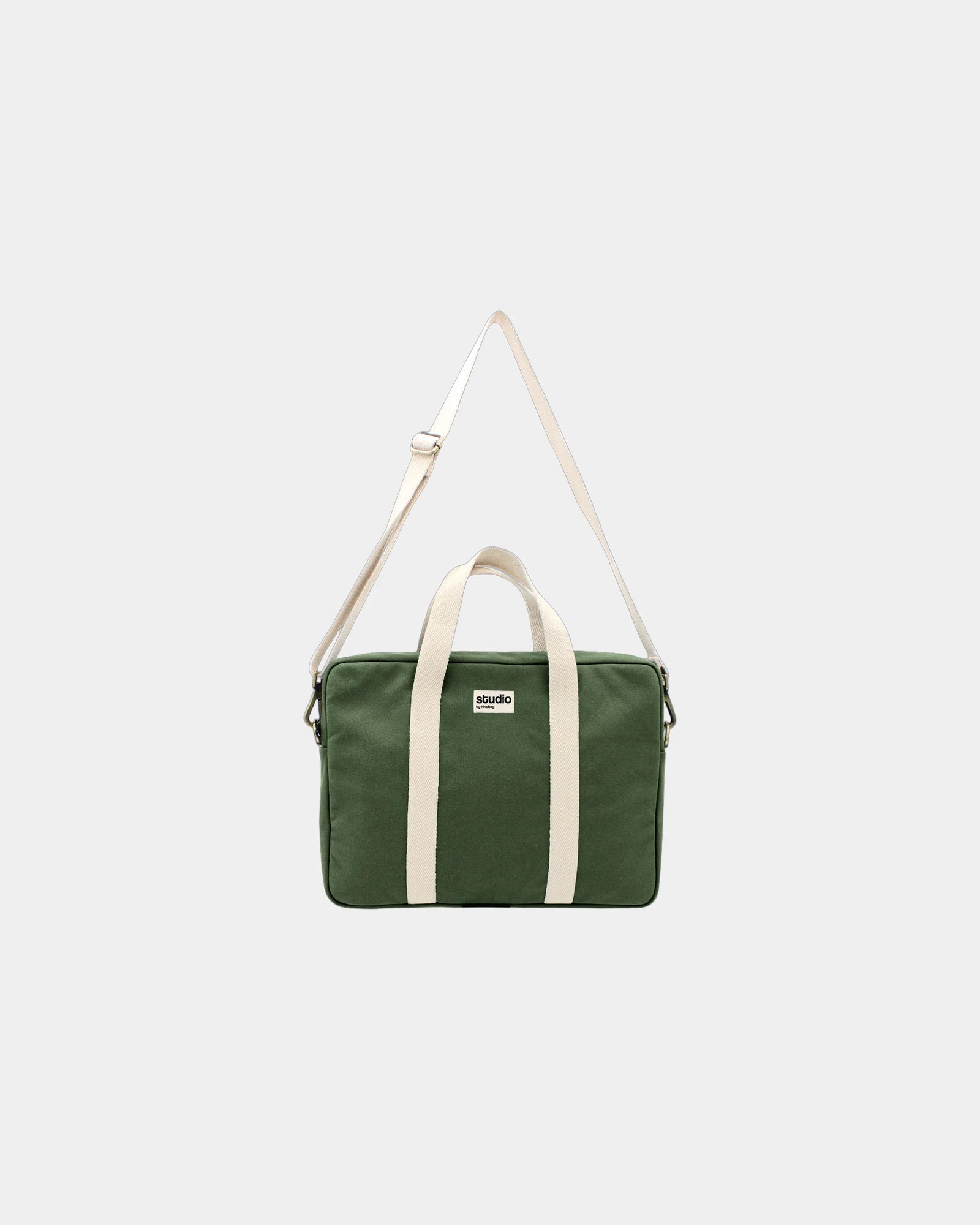 Sac ordinateur coton bio Hindbag Luis à personnaliser - Olive