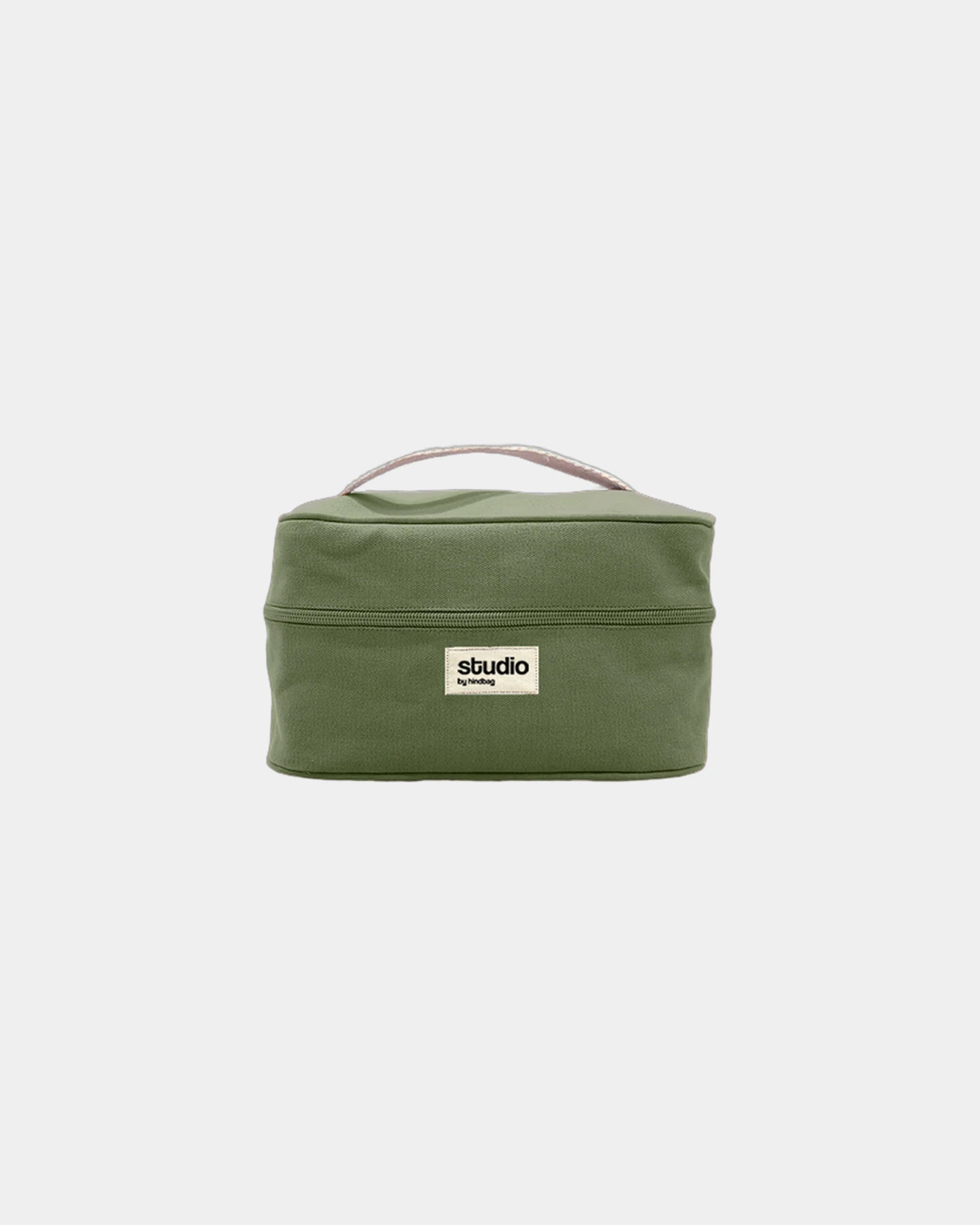 Trousse coton bio GOTS Hindbag Vanity Lina à personnaliser - Olive