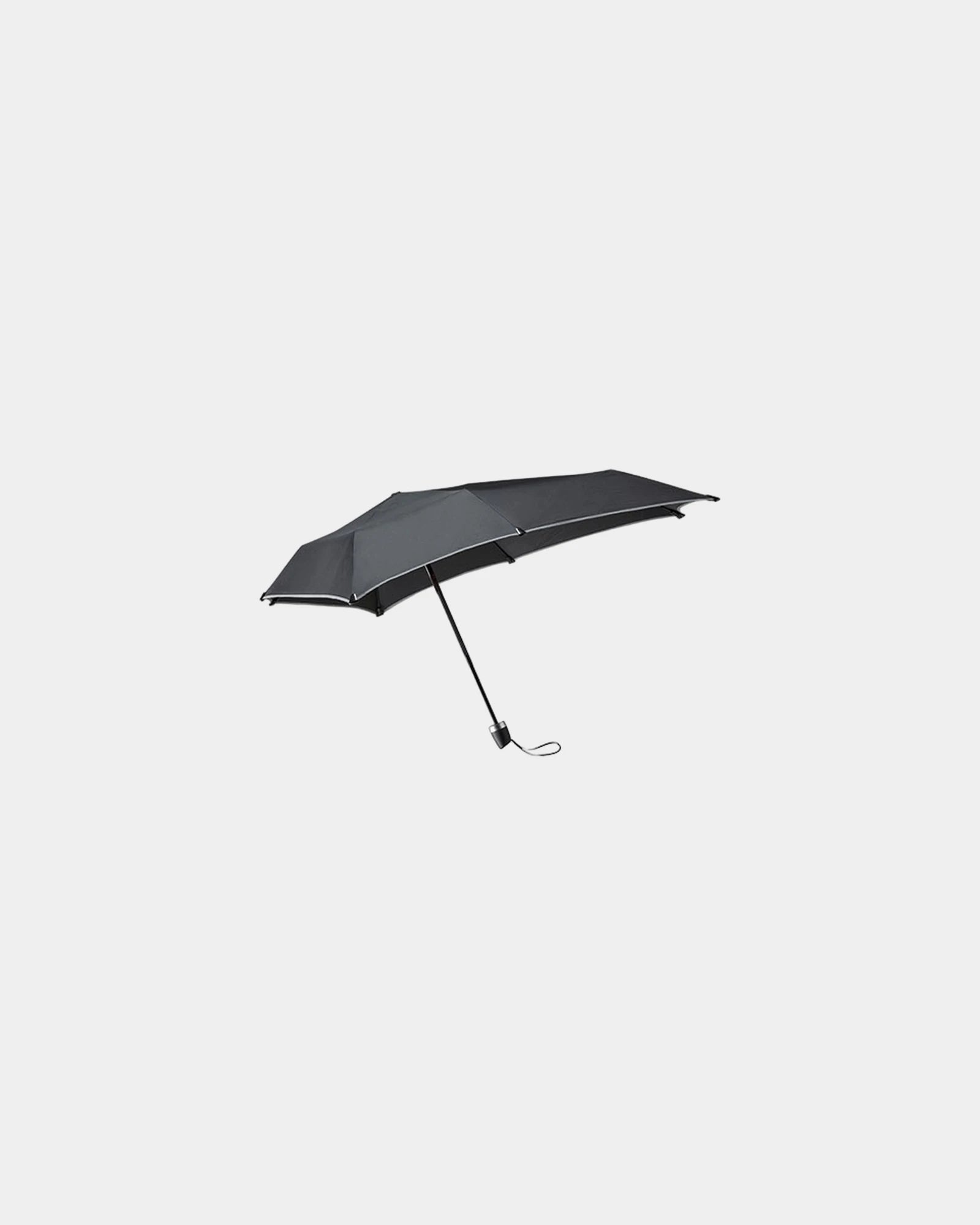 Parapluie pliable éco-responsable Senz Mini à personnaliser - Pure Black Reflective