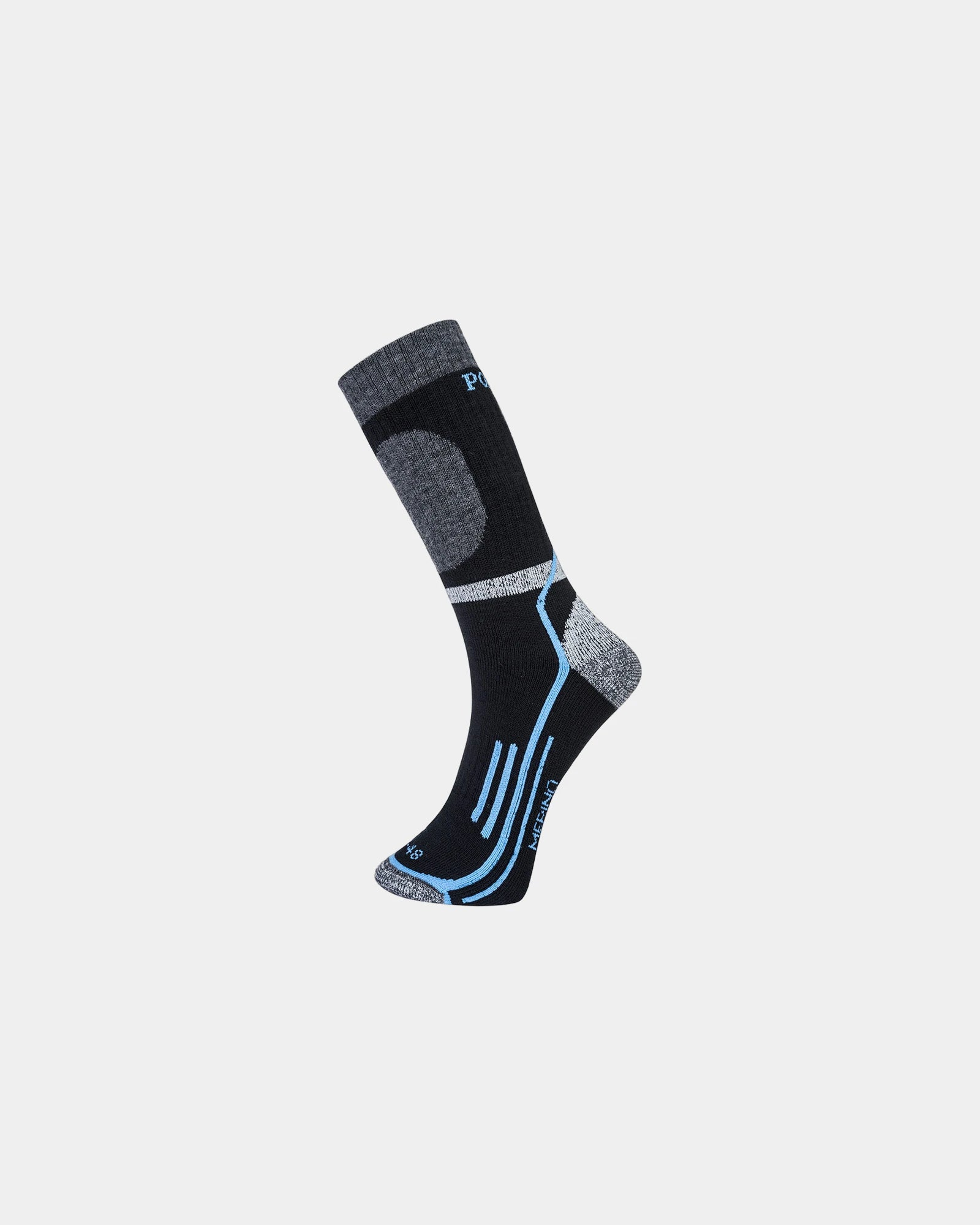 Chaussettes hiver Merino à personnaliser - Noir-Bleu Ciel