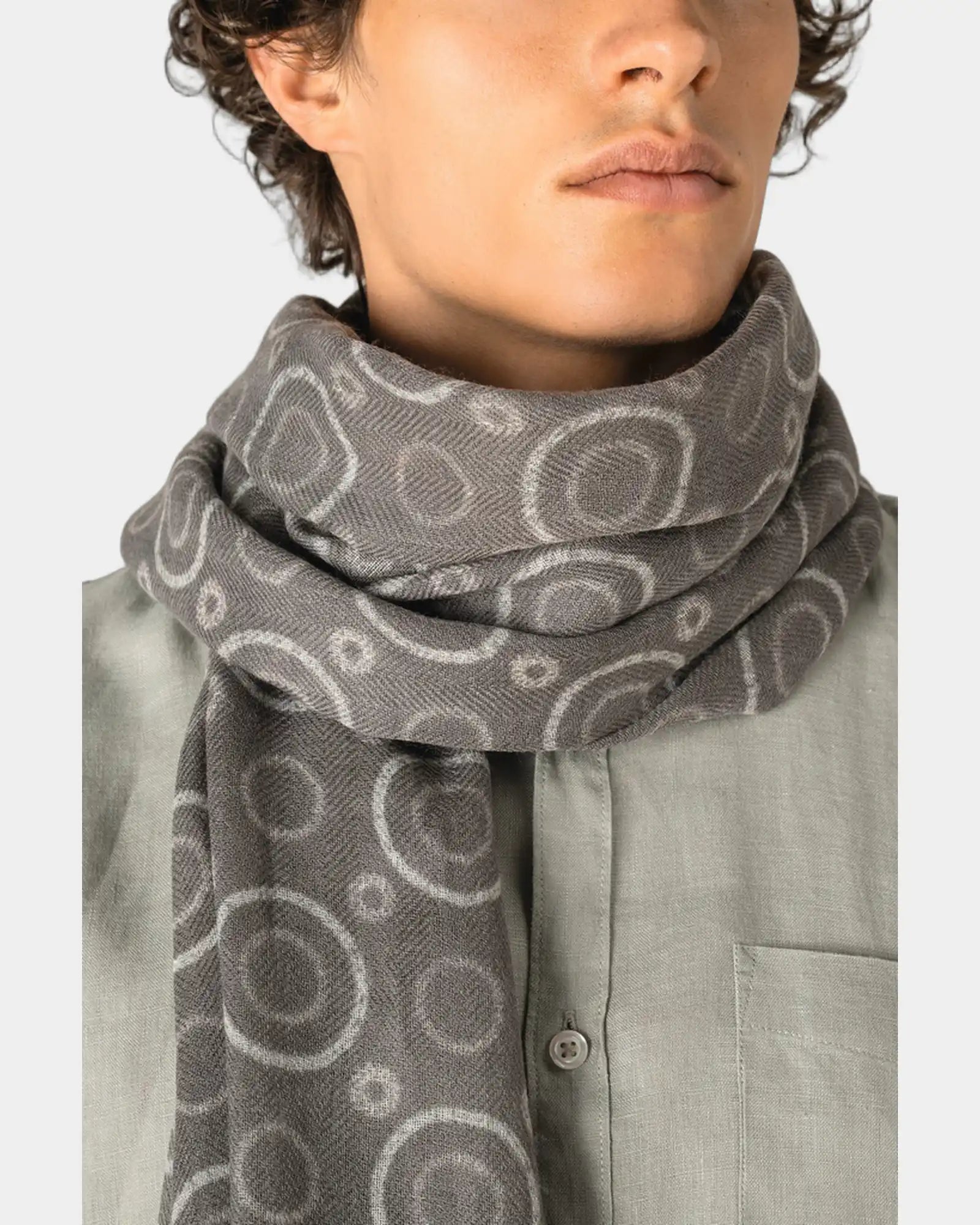 Chèche laine motifs cercles unisexe à personnaliser - 2