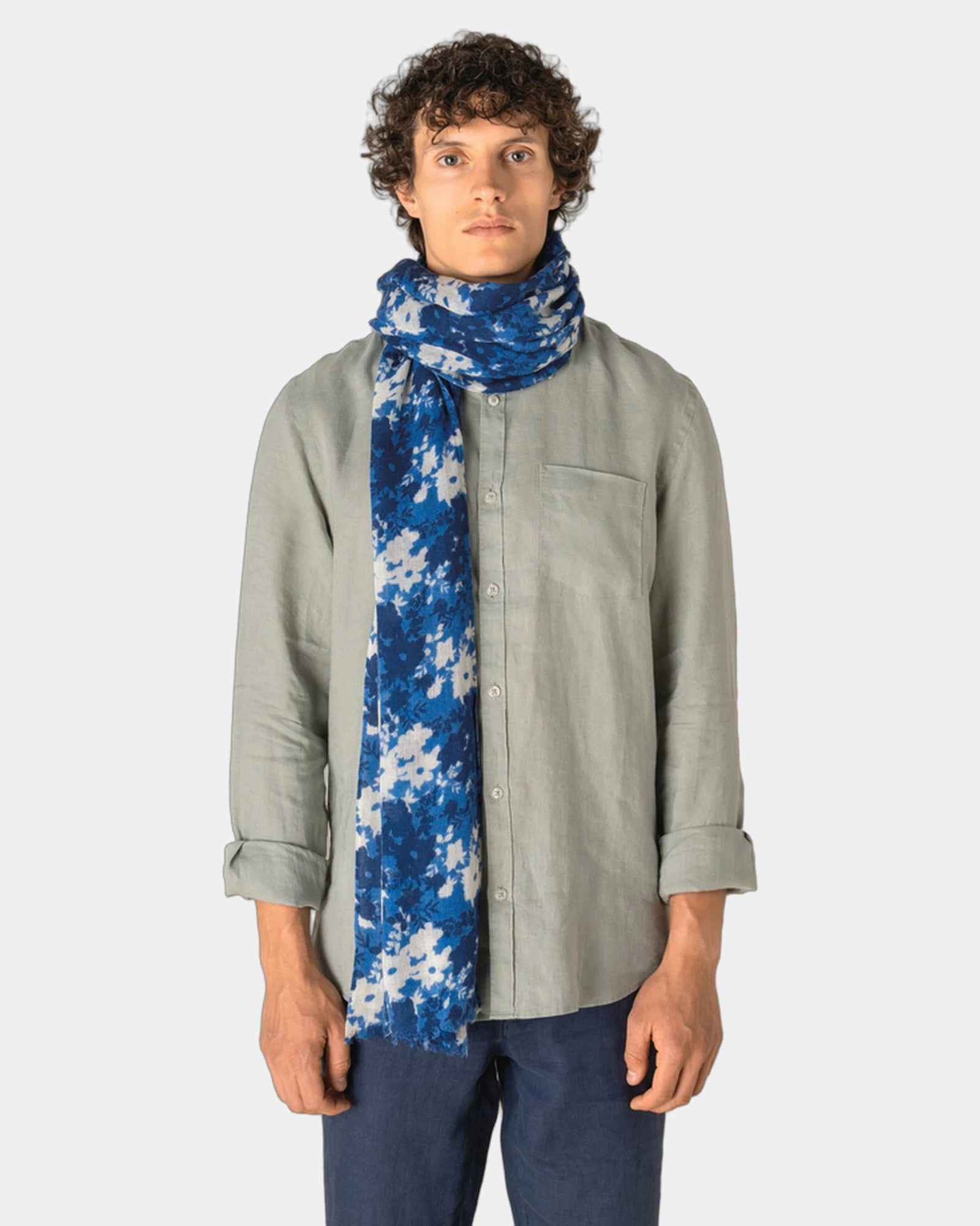Chèche laine imprimé floral unisexe à personnaliser - 1