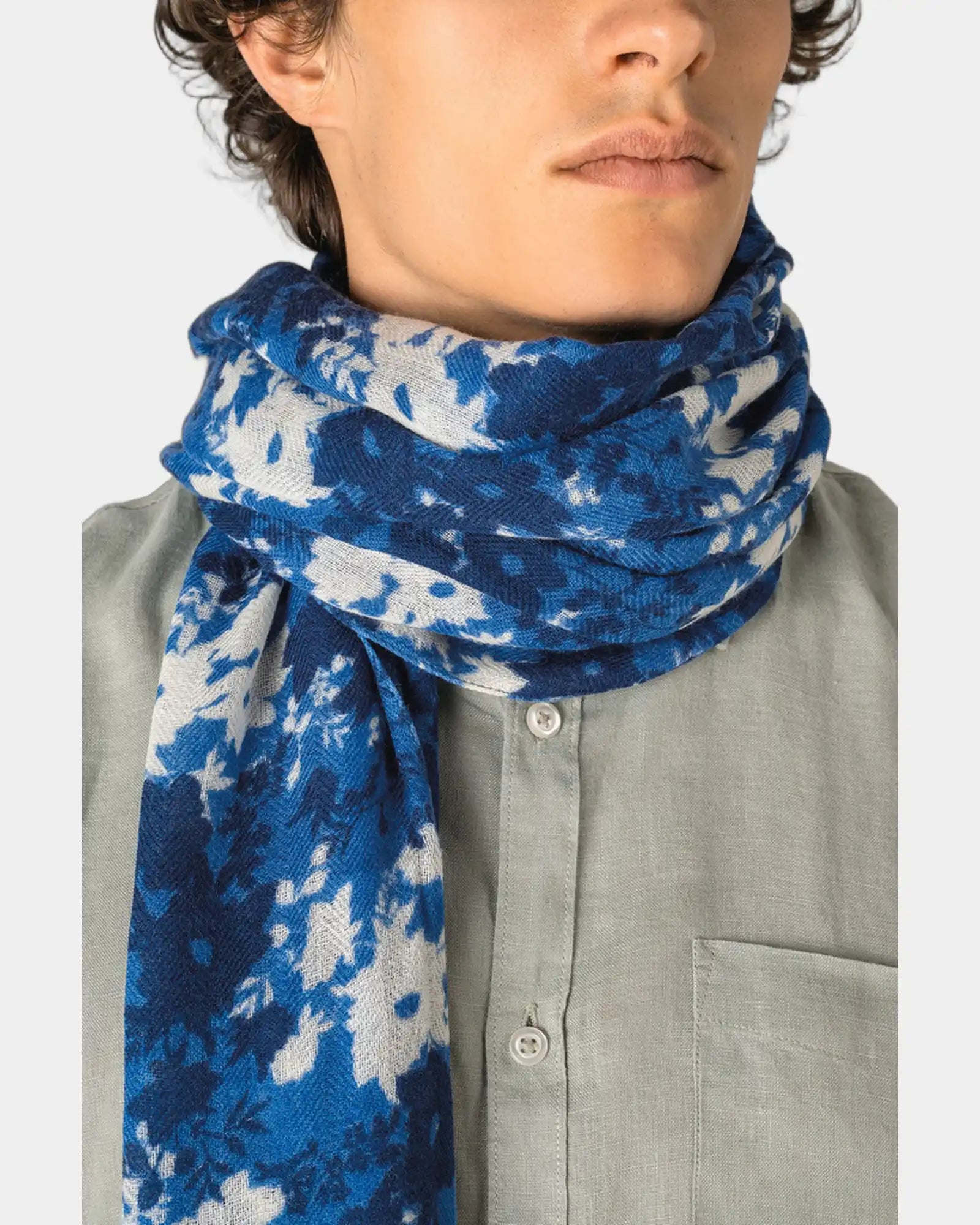 Chèche laine imprimé floral unisexe à personnaliser - 2