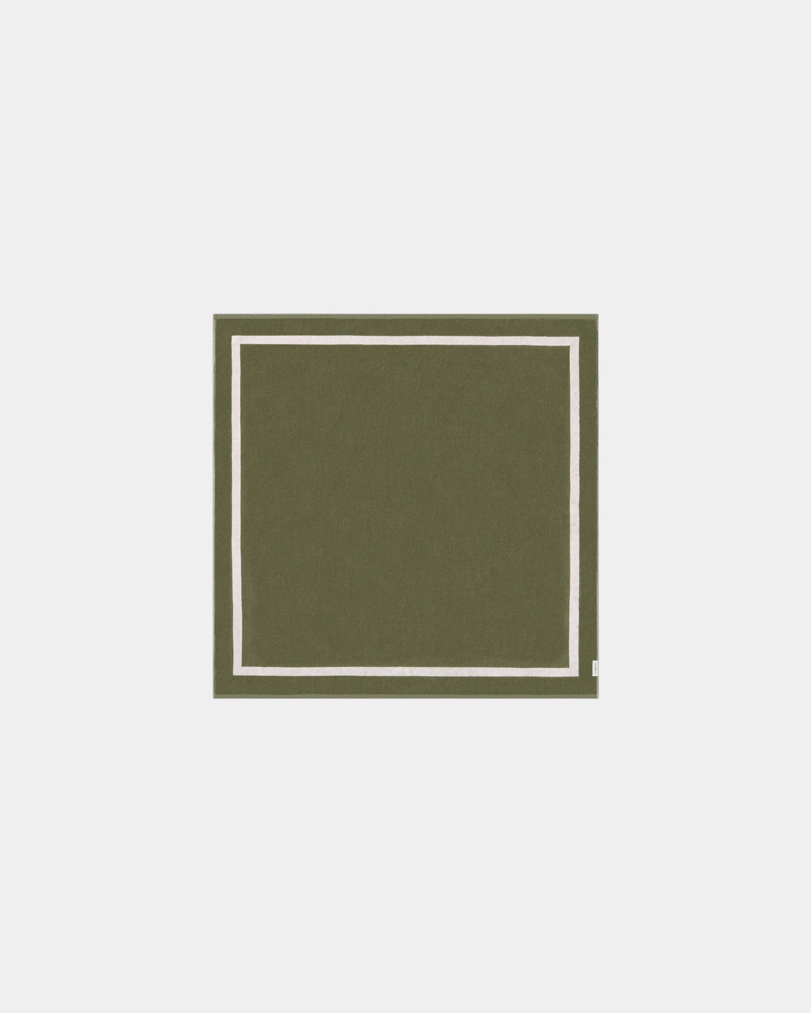 Serviette de plage XXL coton longues fibres La Serviette Paris à personnaliser - Vert Olive / Crème