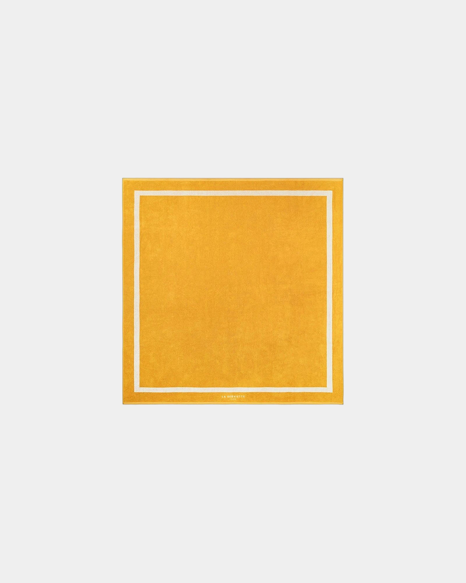 Serviette de plage XXL coton longues fibres La Serviette Paris à personnaliser - Jaune Gold / Crème