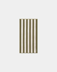 Serviette de plage 90x170 Rayures Riviera La Serviette Paris à personnaliser - Vert Olive / Crème