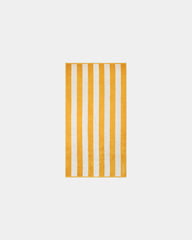 Serviette de plage 90x170 Rayures Riviera La Serviette Paris à personnaliser - Jaune Gold / Crème