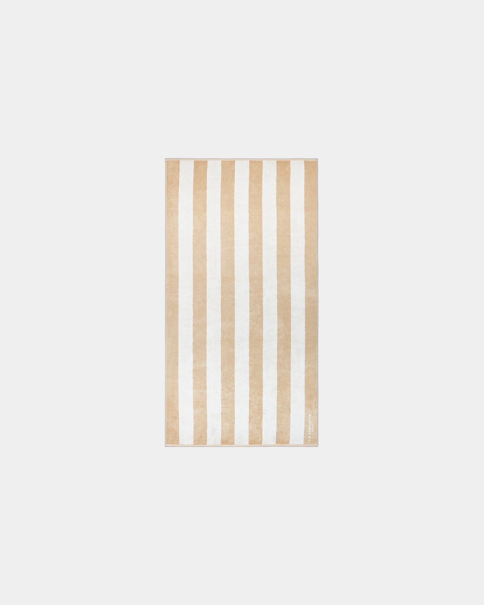 Serviette de plage 90x170 Rayures Riviera La Serviette Paris à personnaliser - Sable / Crème