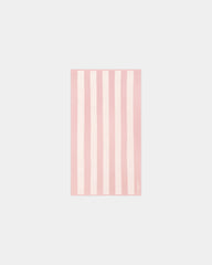 Serviette de plage 90x170 Rayures Riviera La Serviette Paris à personnaliser - Rose Nymphe / Crème