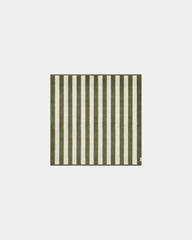 Serviette de plage XXL 170x170 Rayures Riviera à personnaliser - Vert Olive / Crème