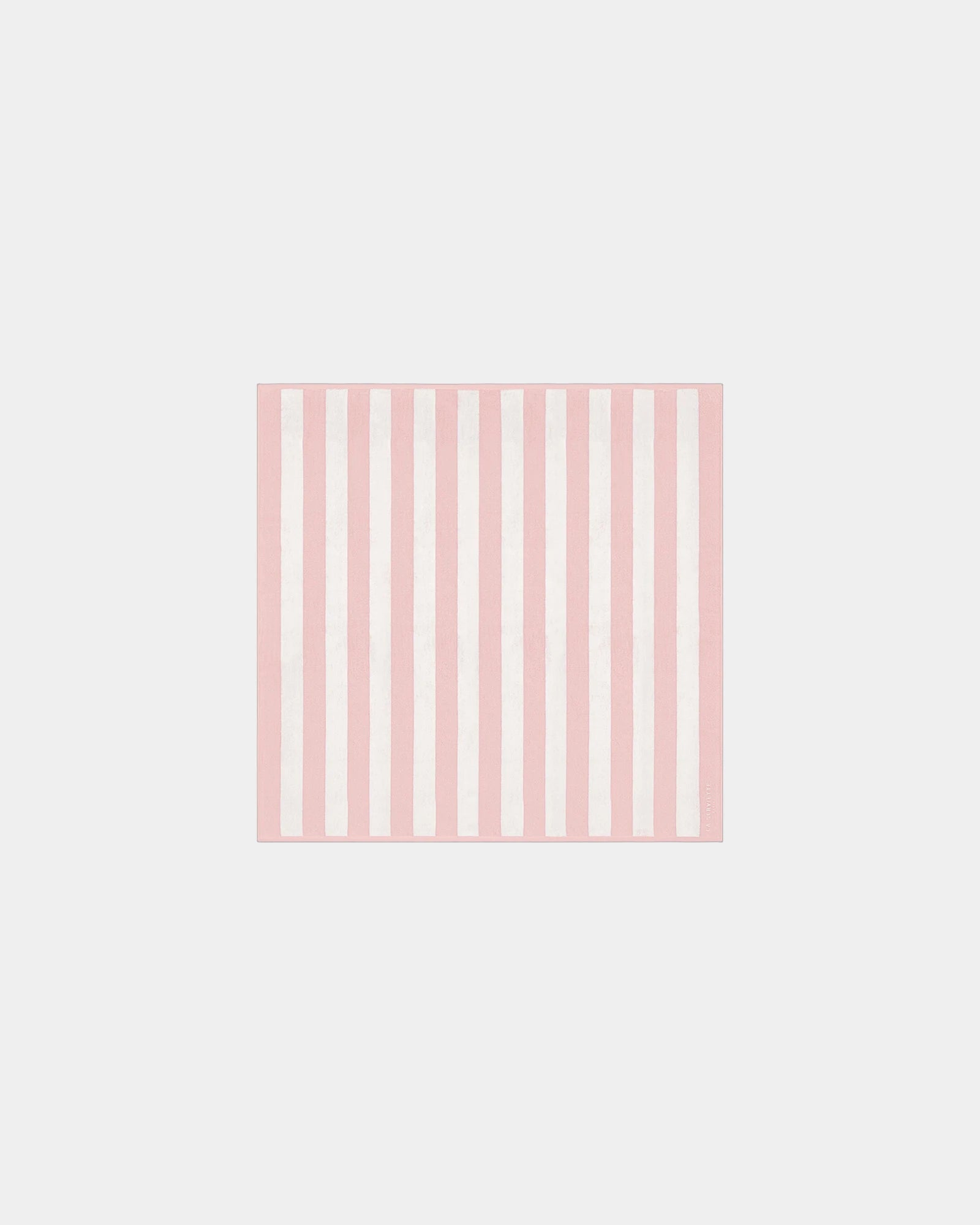 Serviette de plage XXL 170x170 Rayures Riviera à personnaliser - Rose Nymphe / Crème