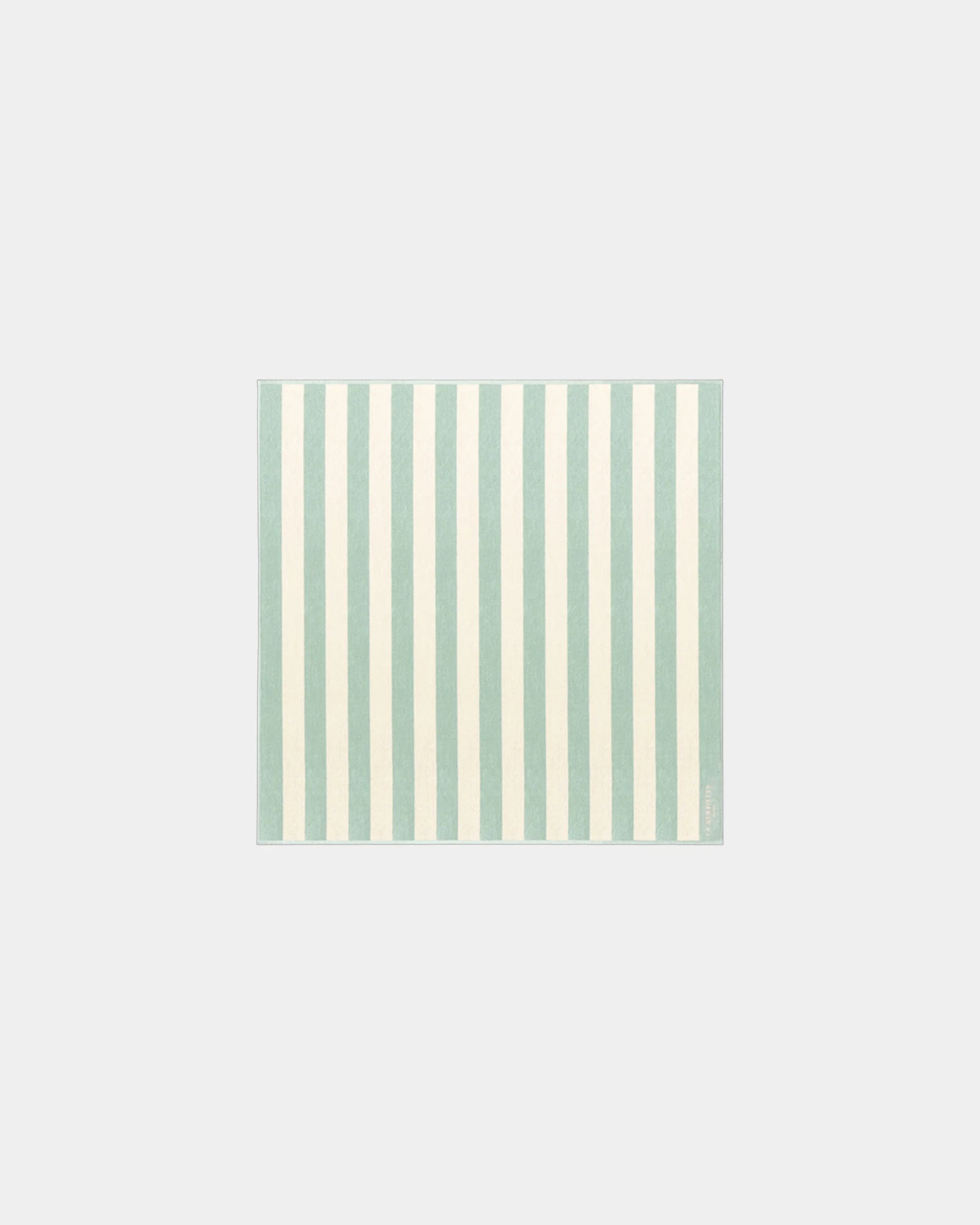 Serviette de plage XXL 170x170 Rayures Riviera à personnaliser - Vert D'Eau / Crème