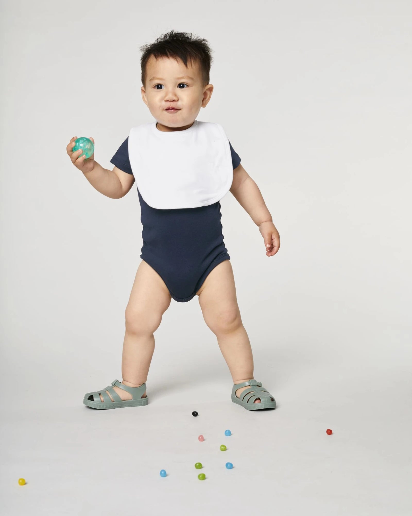Bavoir bébé coton bio Stanley/Stella à personnaliser - White
