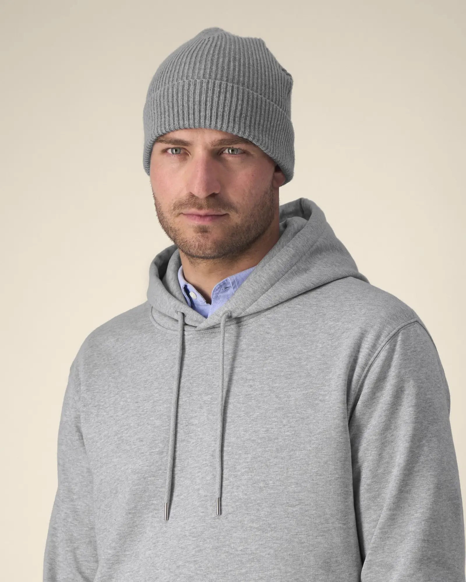 Bonnet Fisherman coton bio Stanley/Stella à personnaliser - Mid Heather Grey