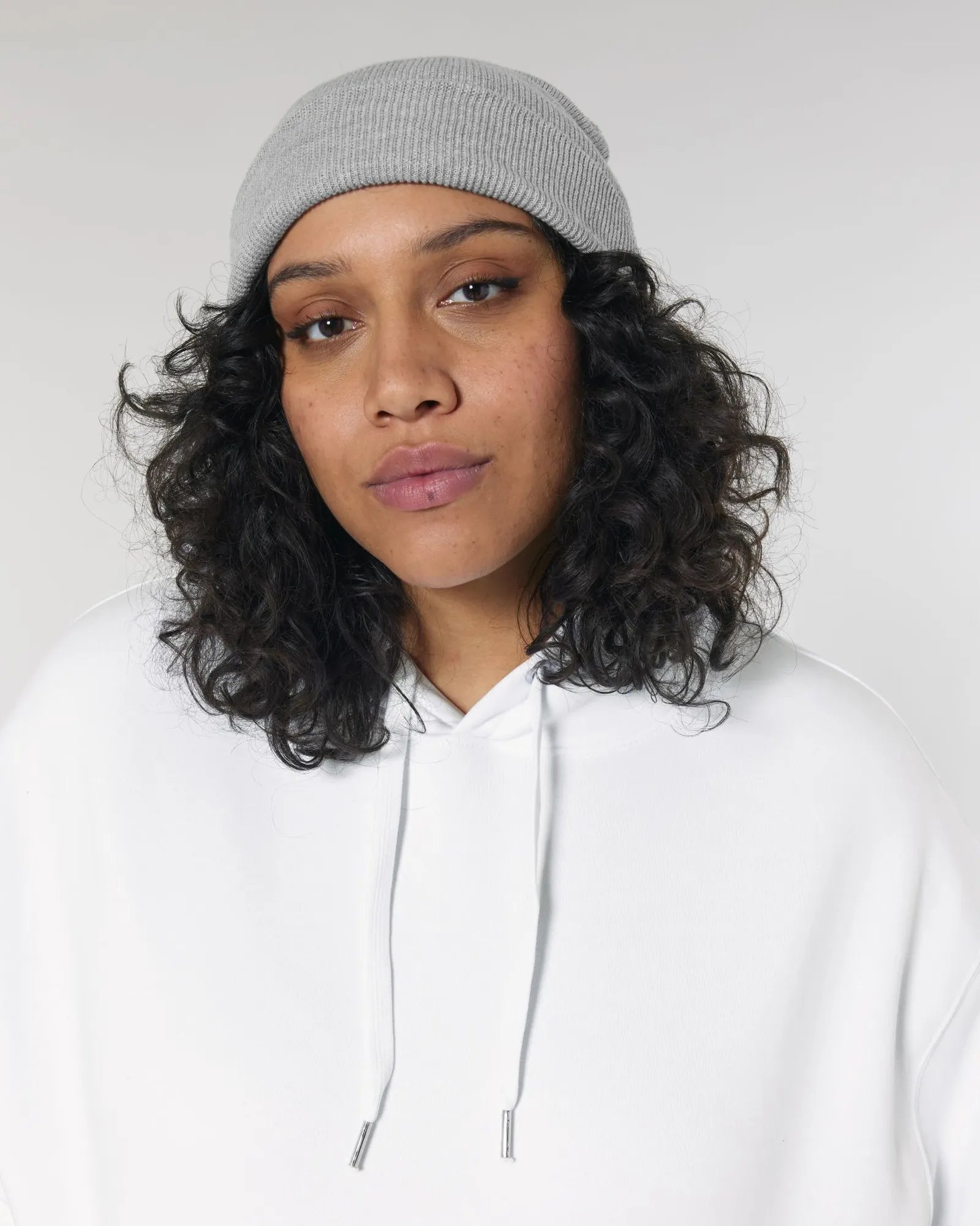 Bonnet côtelé Stanley/Stella Rib Beanie à personnaliser - Heather Grey