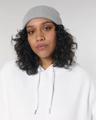Bonnet côtelé Stanley/Stella Rib Beanie à personnaliser - Heather Grey