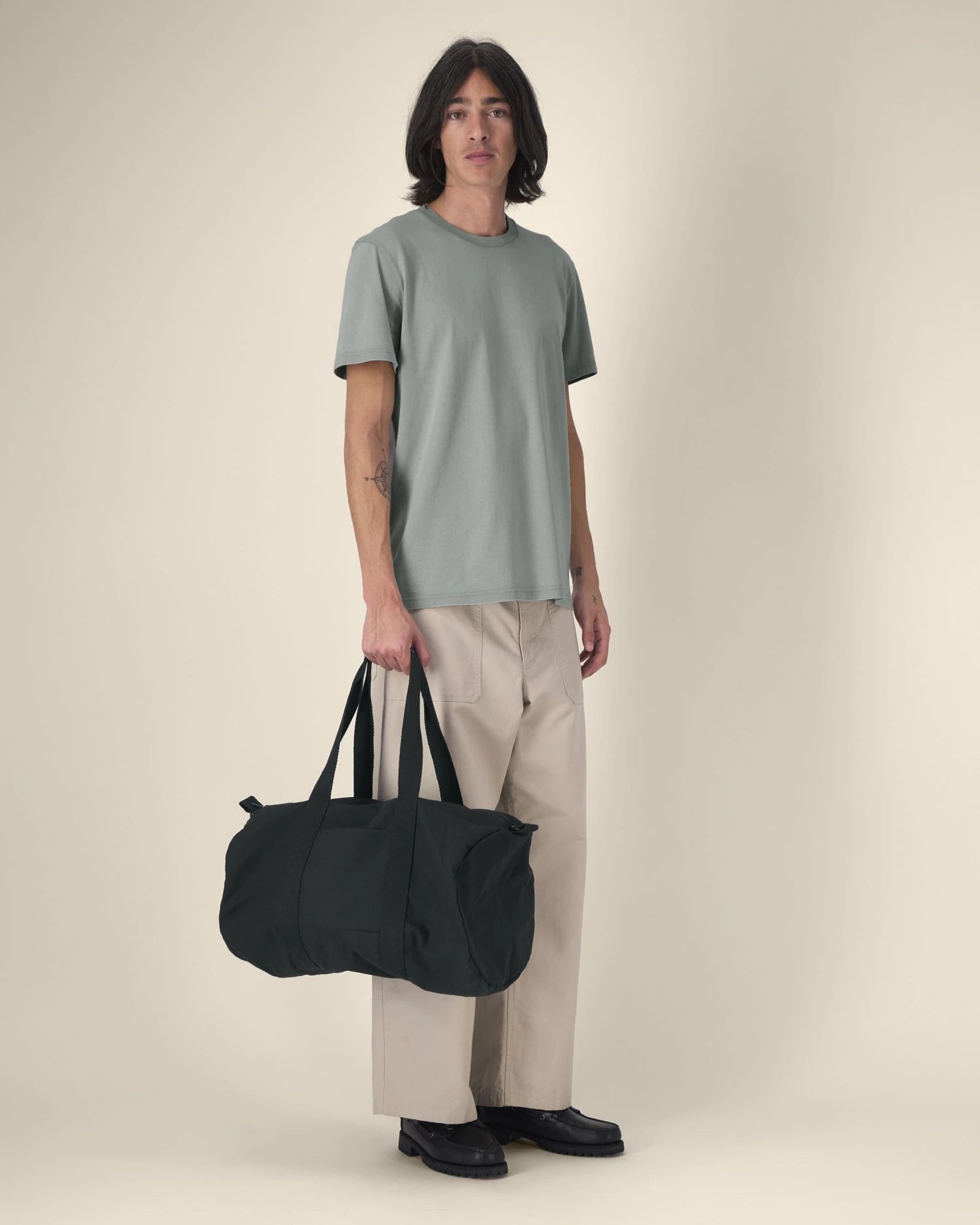 Sac Duffle en toile recyclée Stanley/Stella à personnaliser - Black