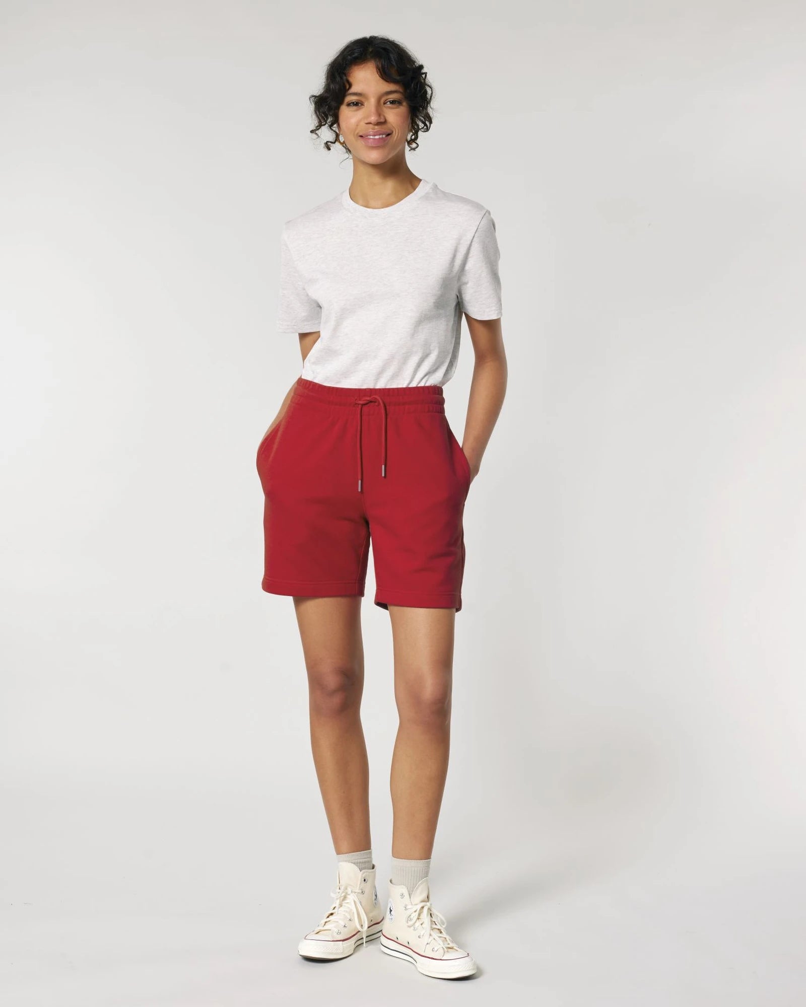 Short de jogging unisexe coton bio Stanley/Stella Trainer à personnaliser - Red