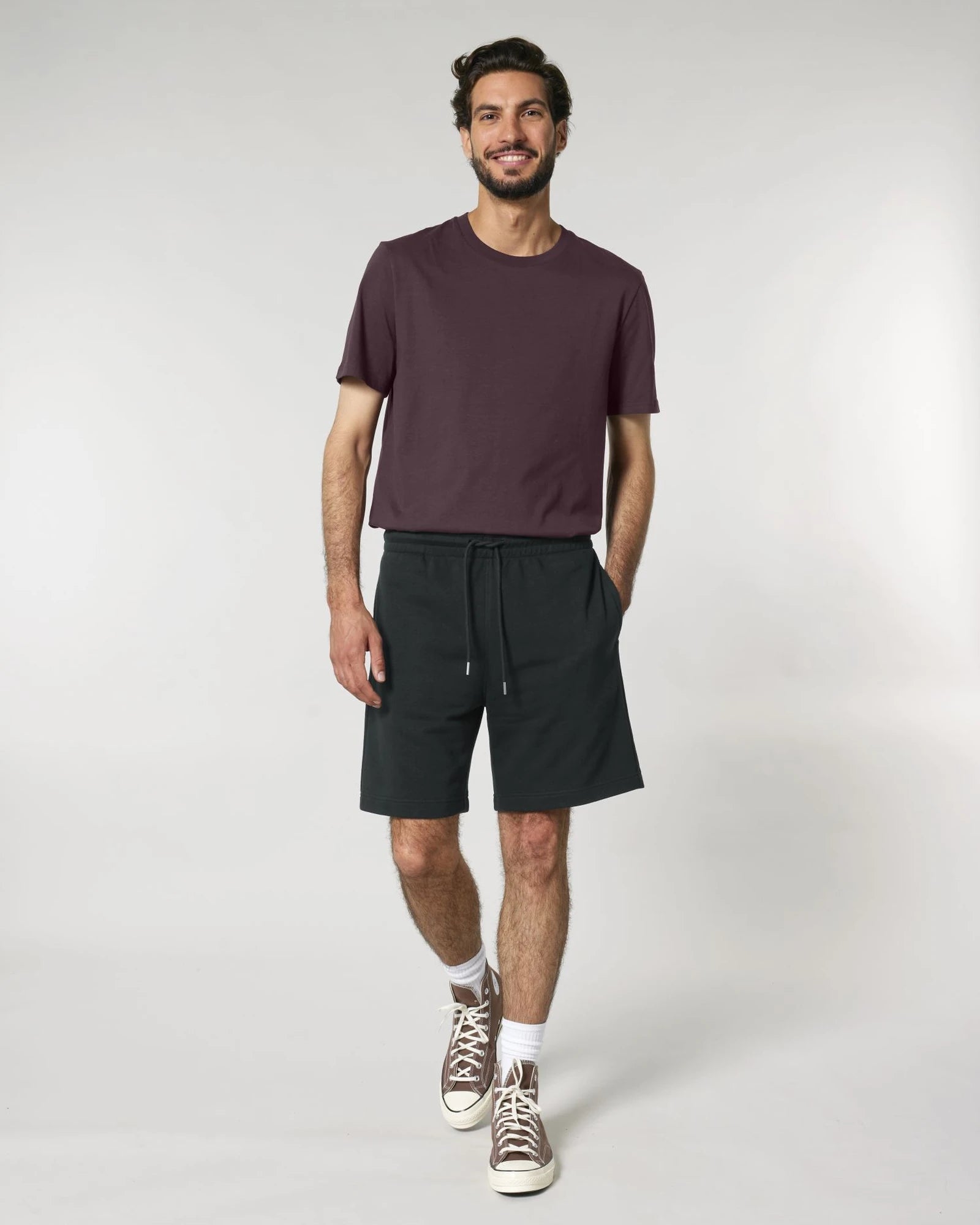 Short de jogging unisexe coton bio Stanley/Stella Trainer à personnaliser - Black
