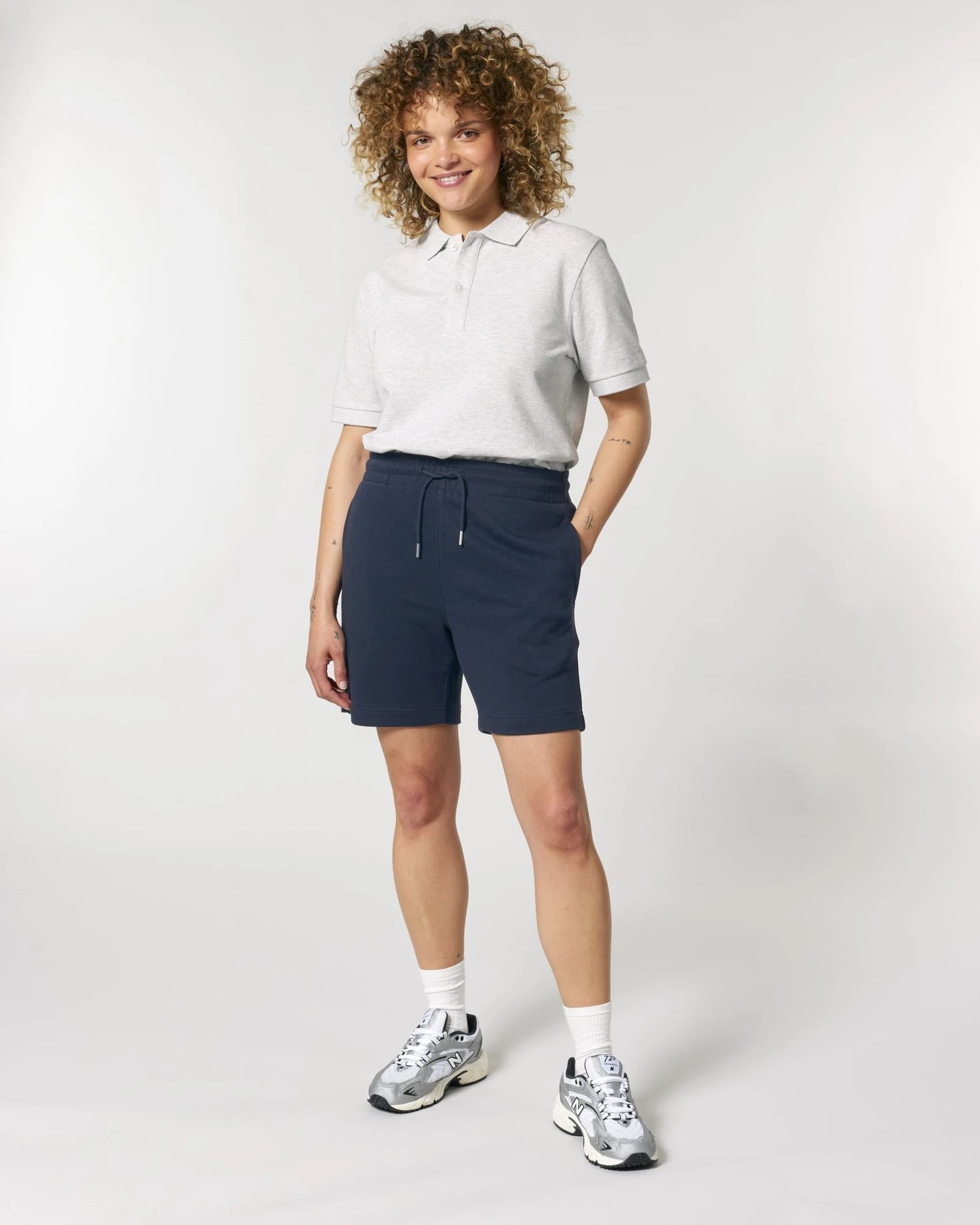 Short de jogging unisexe coton bio Stanley/Stella Trainer à personnaliser - French Navy