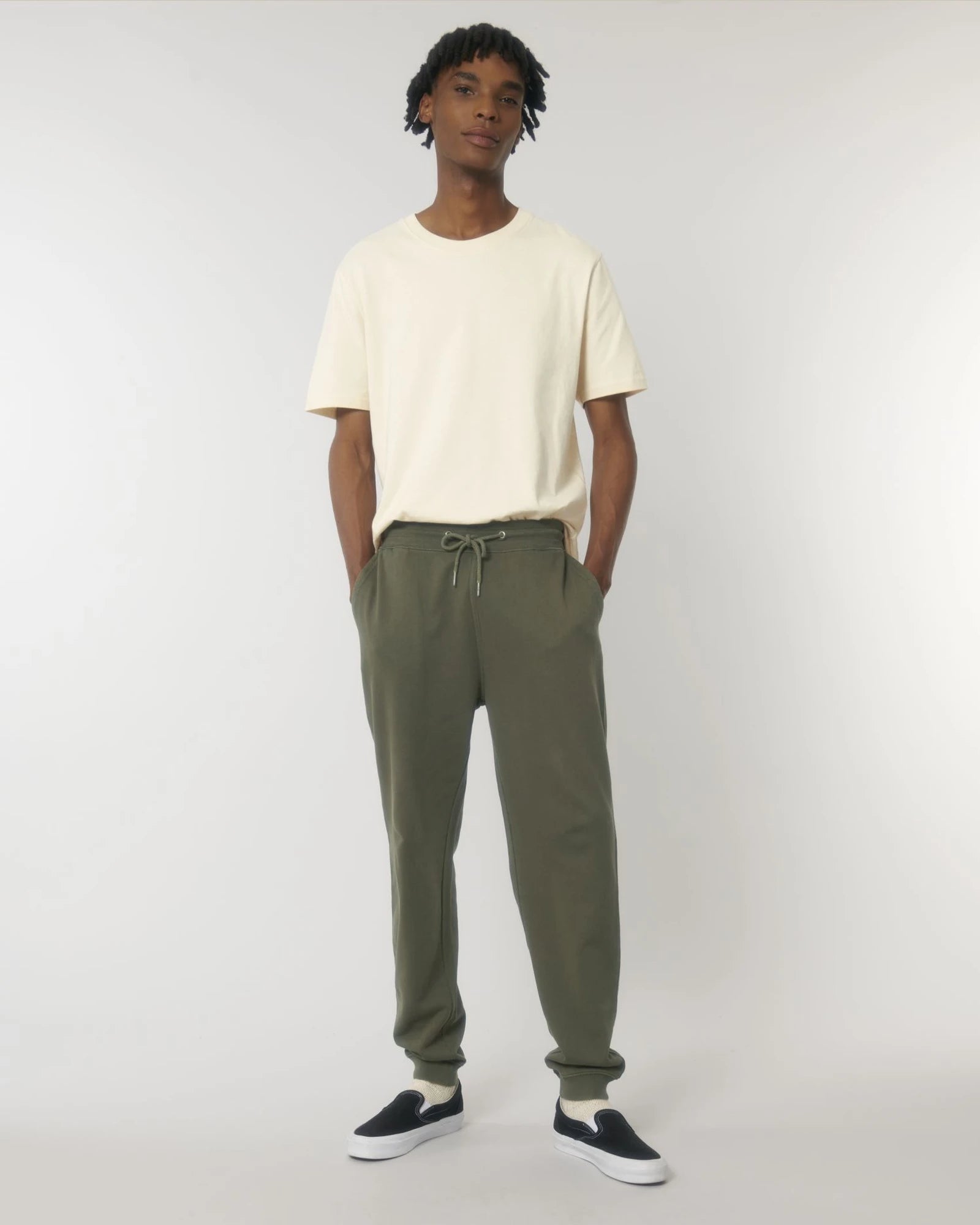 Pantalon de jogging unisexe coton bio Stanley/Stella Mover à personnaliser - G. Dyed Khaki