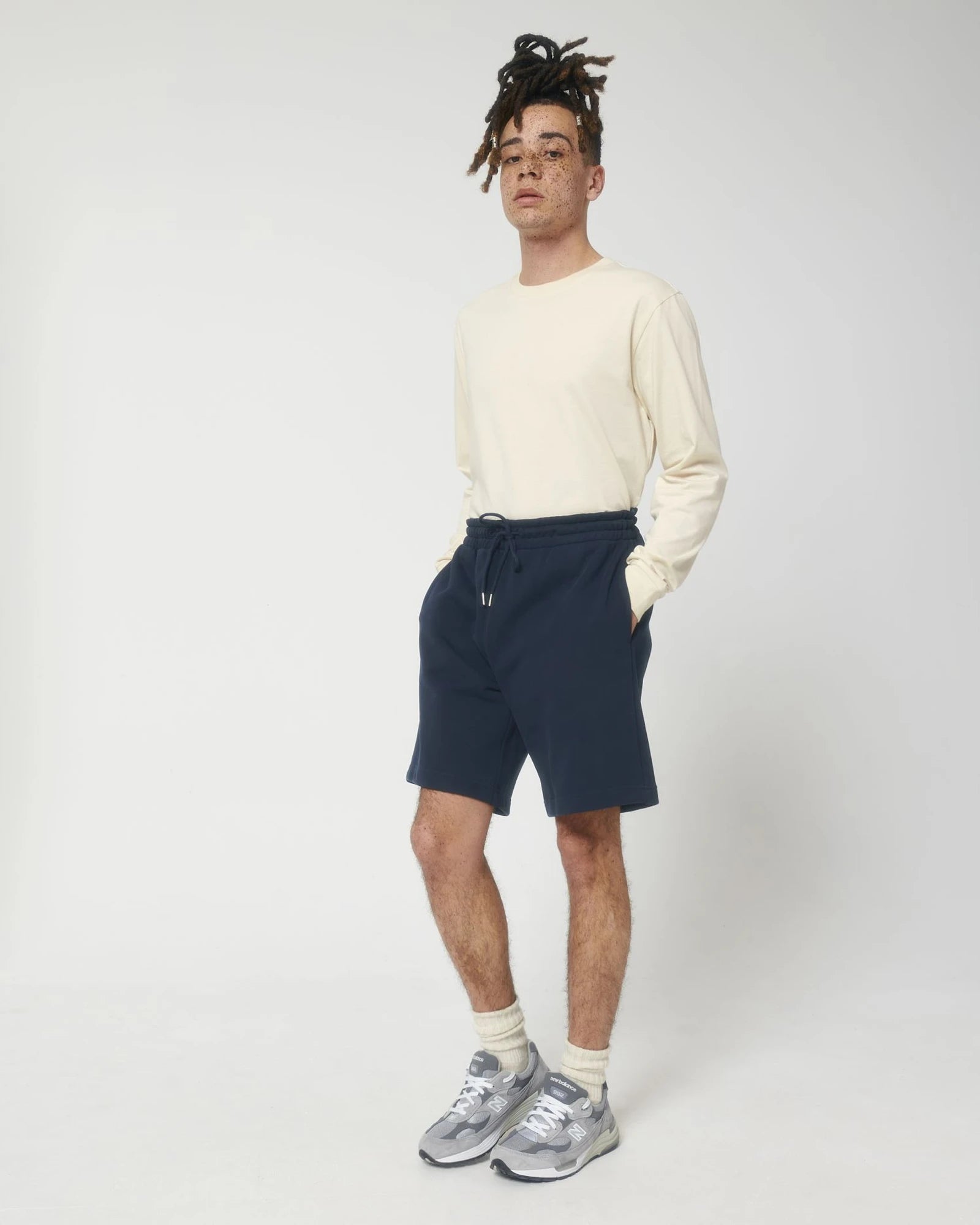 Short de jogging unisexe coton bio Stanley/Stella Boarder à personnaliser - French Navy