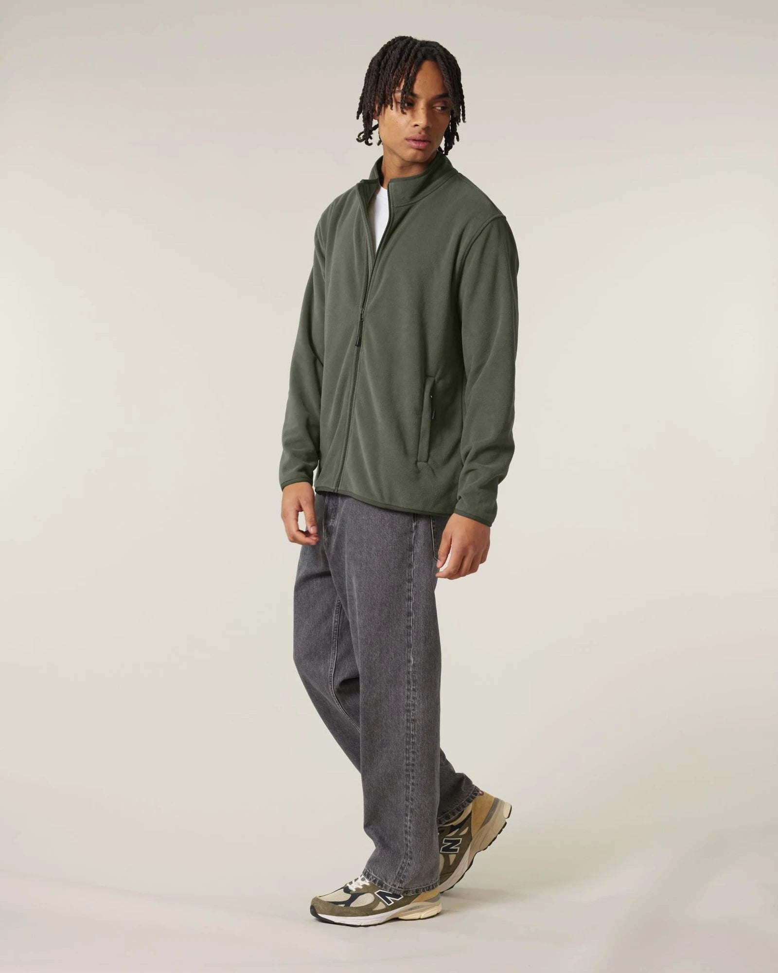 Veste polaire homme 100% polyester recyclé à personnaliser - Khaki