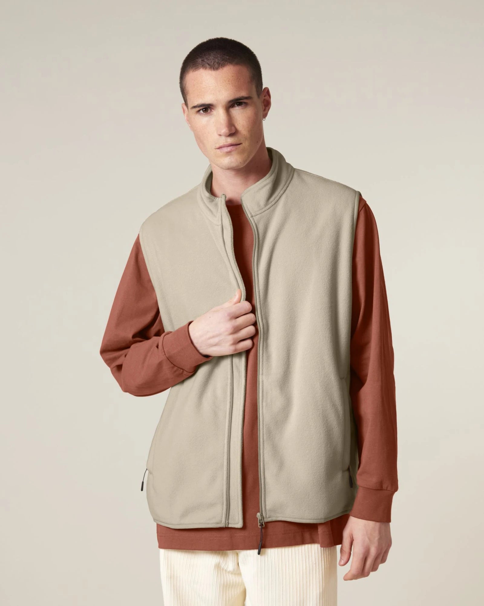Veste polaire recyclée Stanley/Stella Quester à personnaliser - Desert Dust