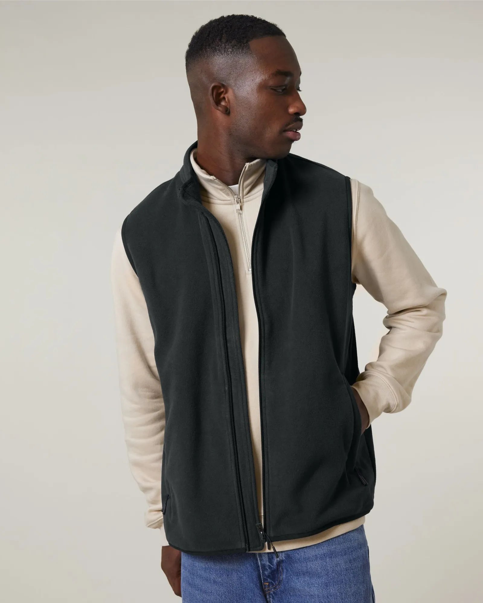 Veste polaire recyclée Stanley/Stella Quester à personnaliser - Black