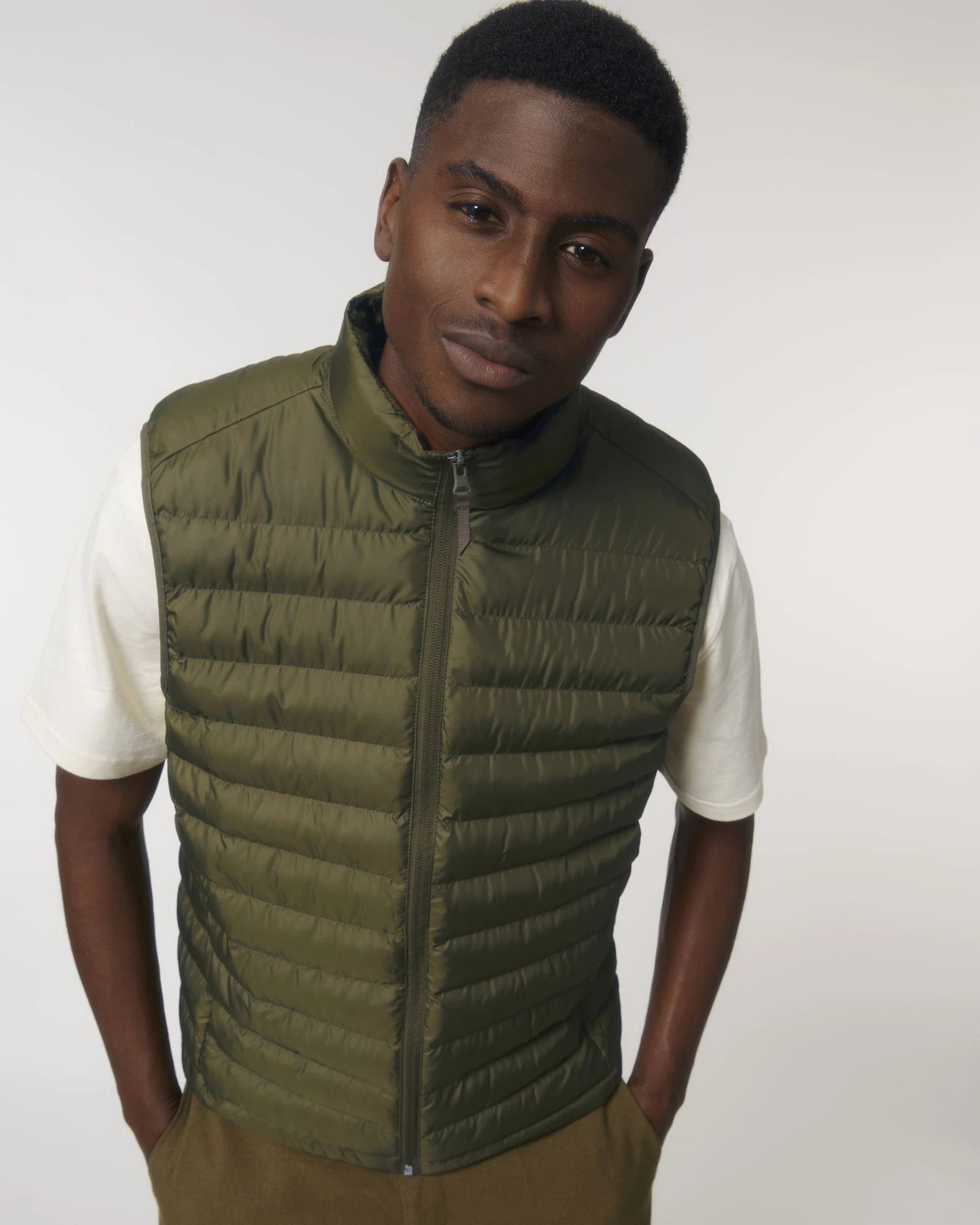 Veste matelassée polyester recyclé Stanley/Stella Climber à personnaliser - British Khaki