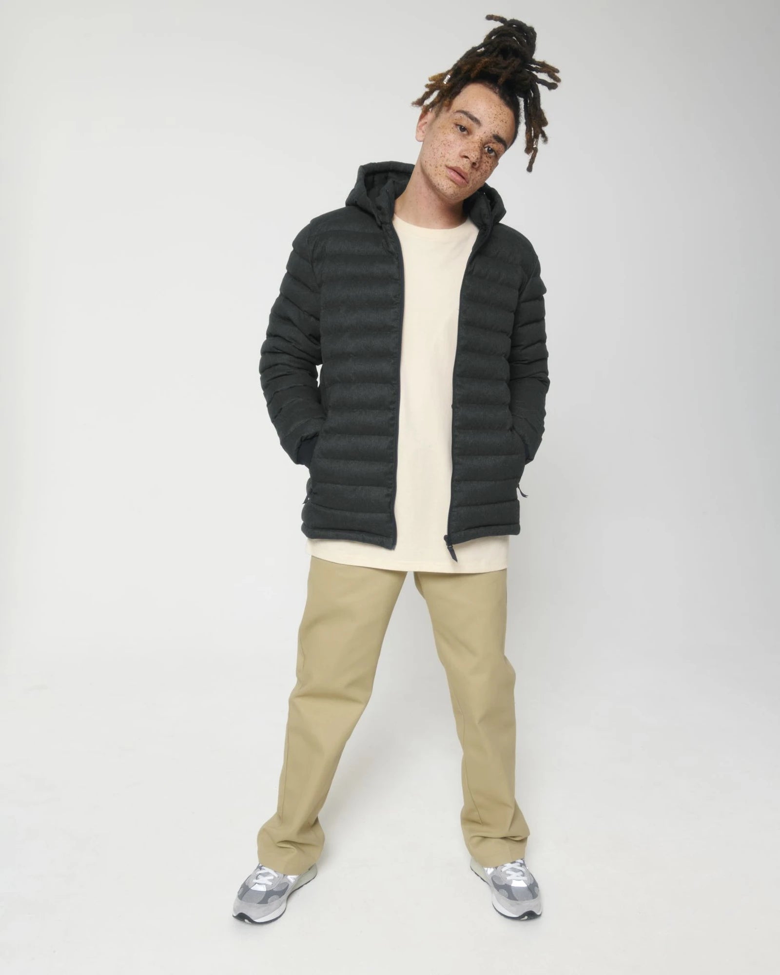 Veste matelassée polyester recyclé Stanley/Stella Voyager à personnaliser - Dark Heather Grey