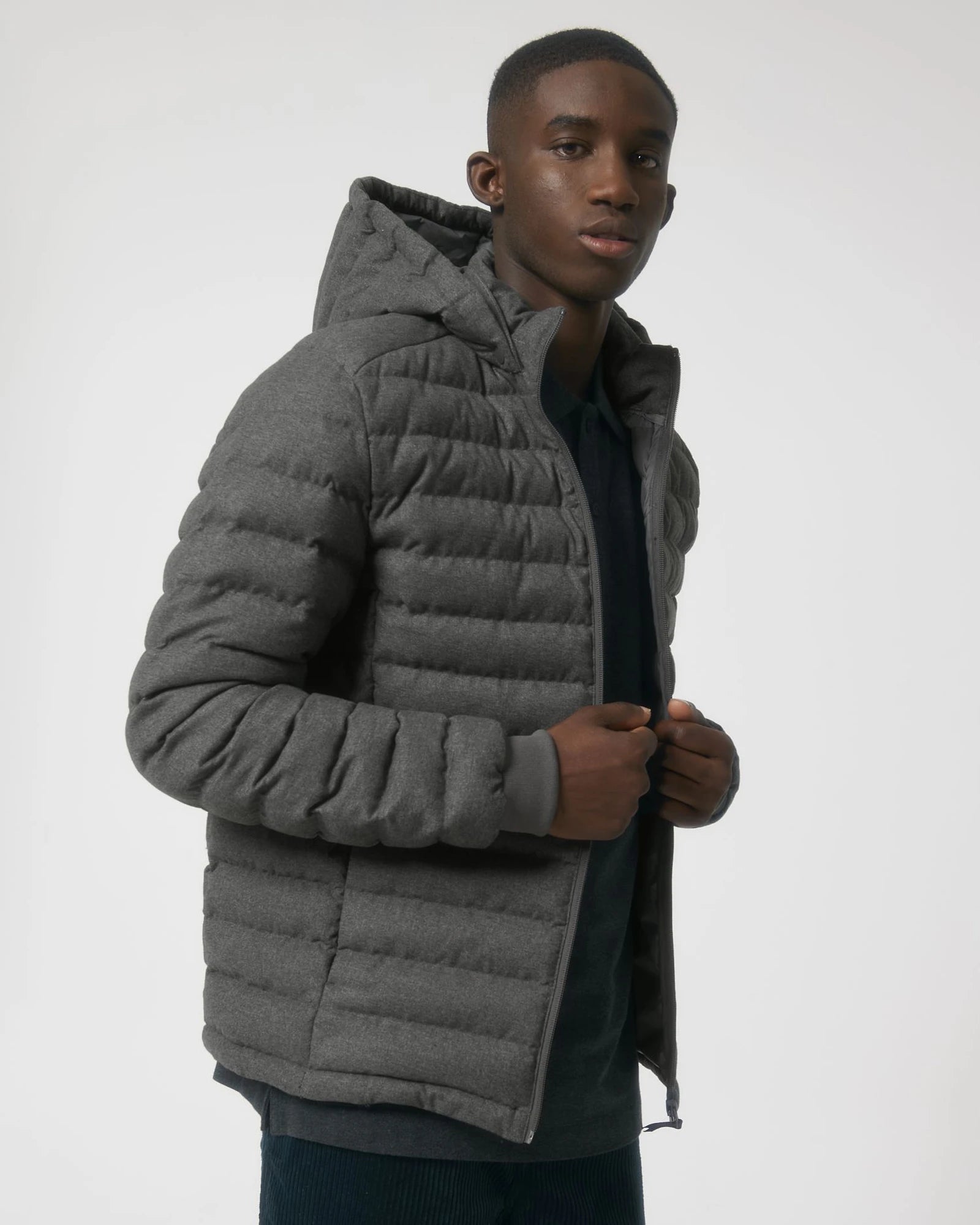 Veste matelassée polyester recyclé Stanley/Stella Voyager à personnaliser - Deep Metal Heather Grey
