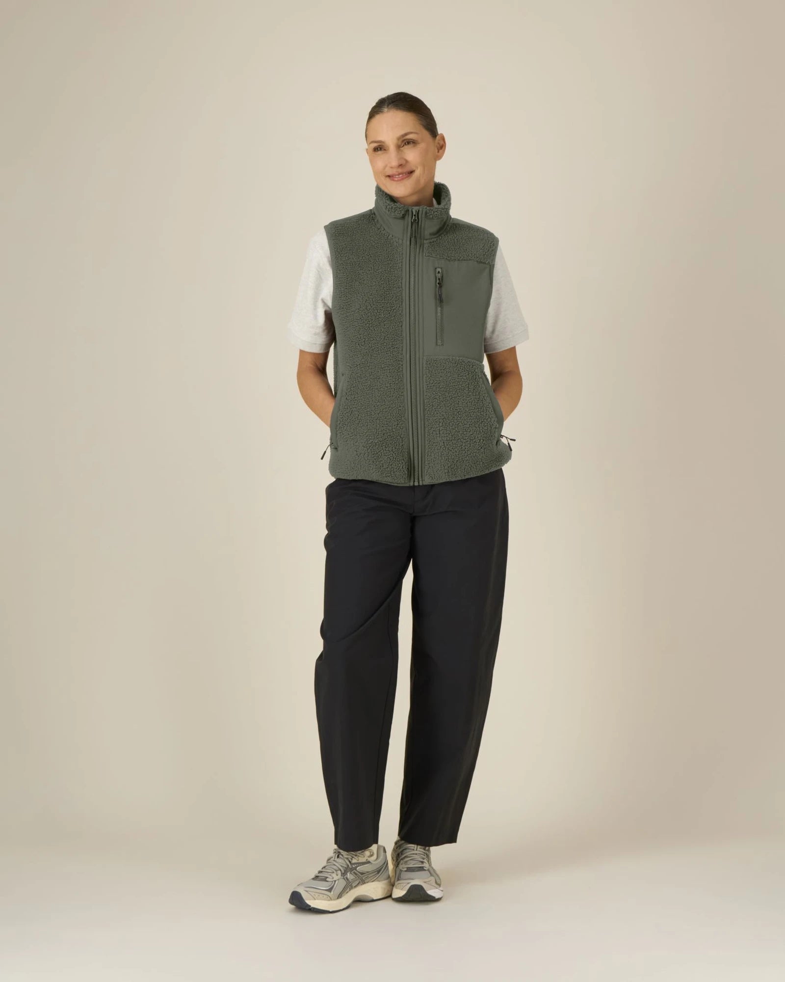 Veste polyester recyclé Stanley/Stella Liner à personnaliser - Khaki