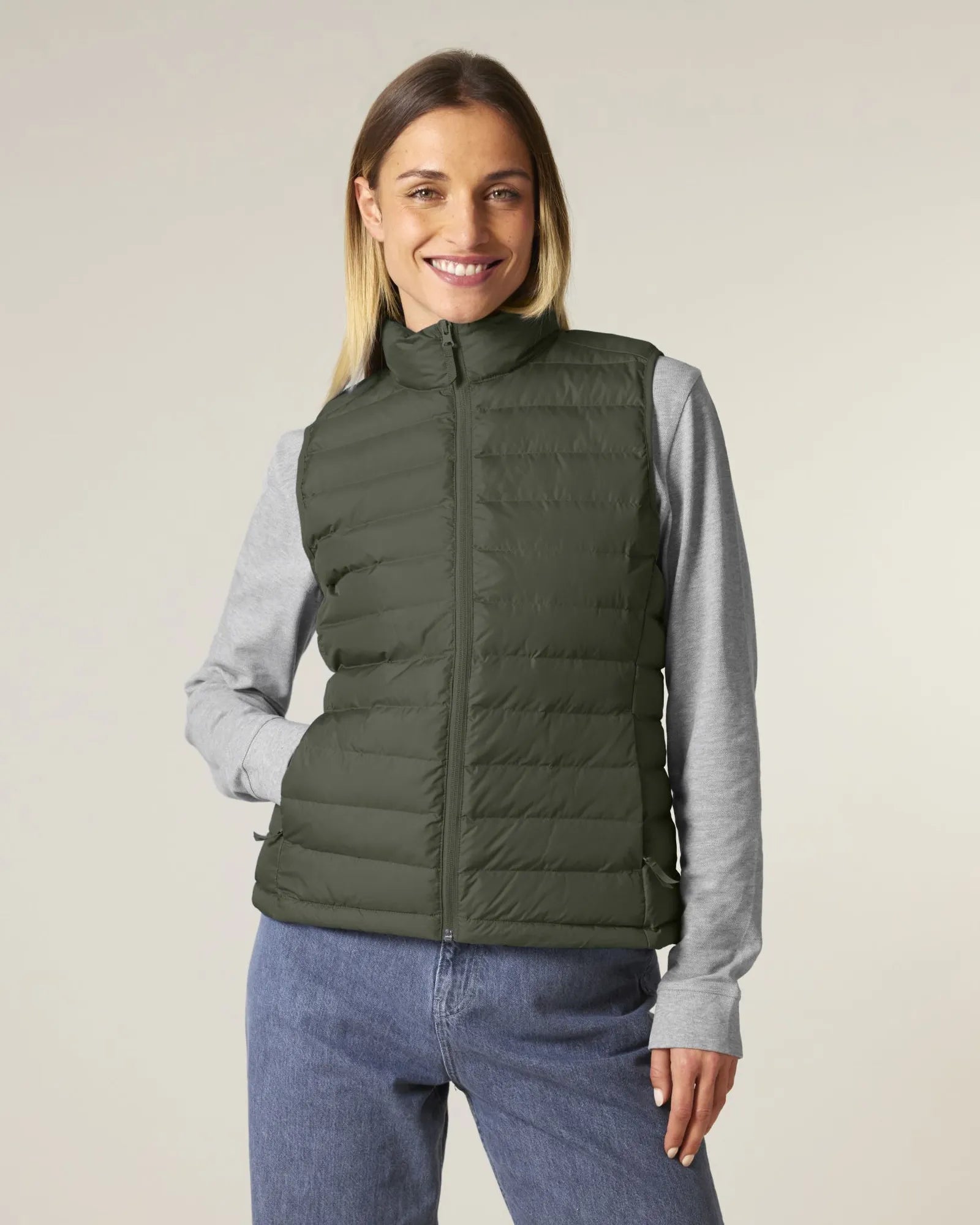 Bodywarmer femme 100% polyester recyclé Stanley/Stella à personnaliser - Khaki