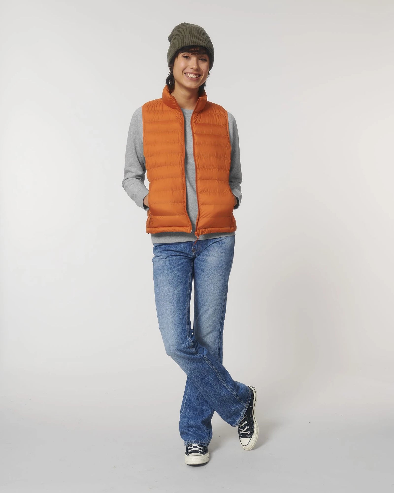 Bodywarmer femme 100% polyester recyclé Stanley/Stella à personnaliser - Flame Orange