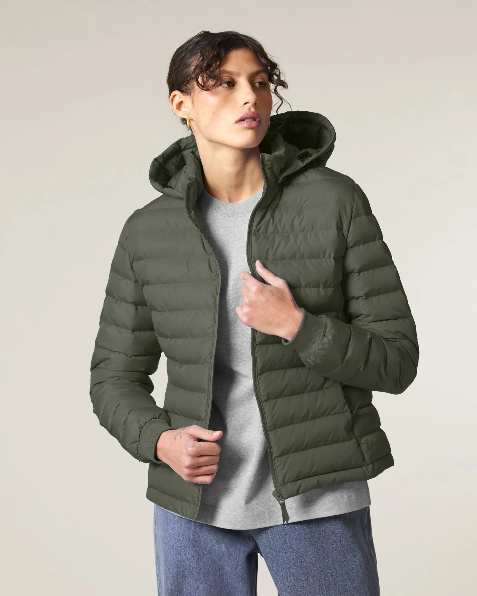 Veste matelassée femme polyester recyclé Stanley/Stella à personnaliser - Khaki