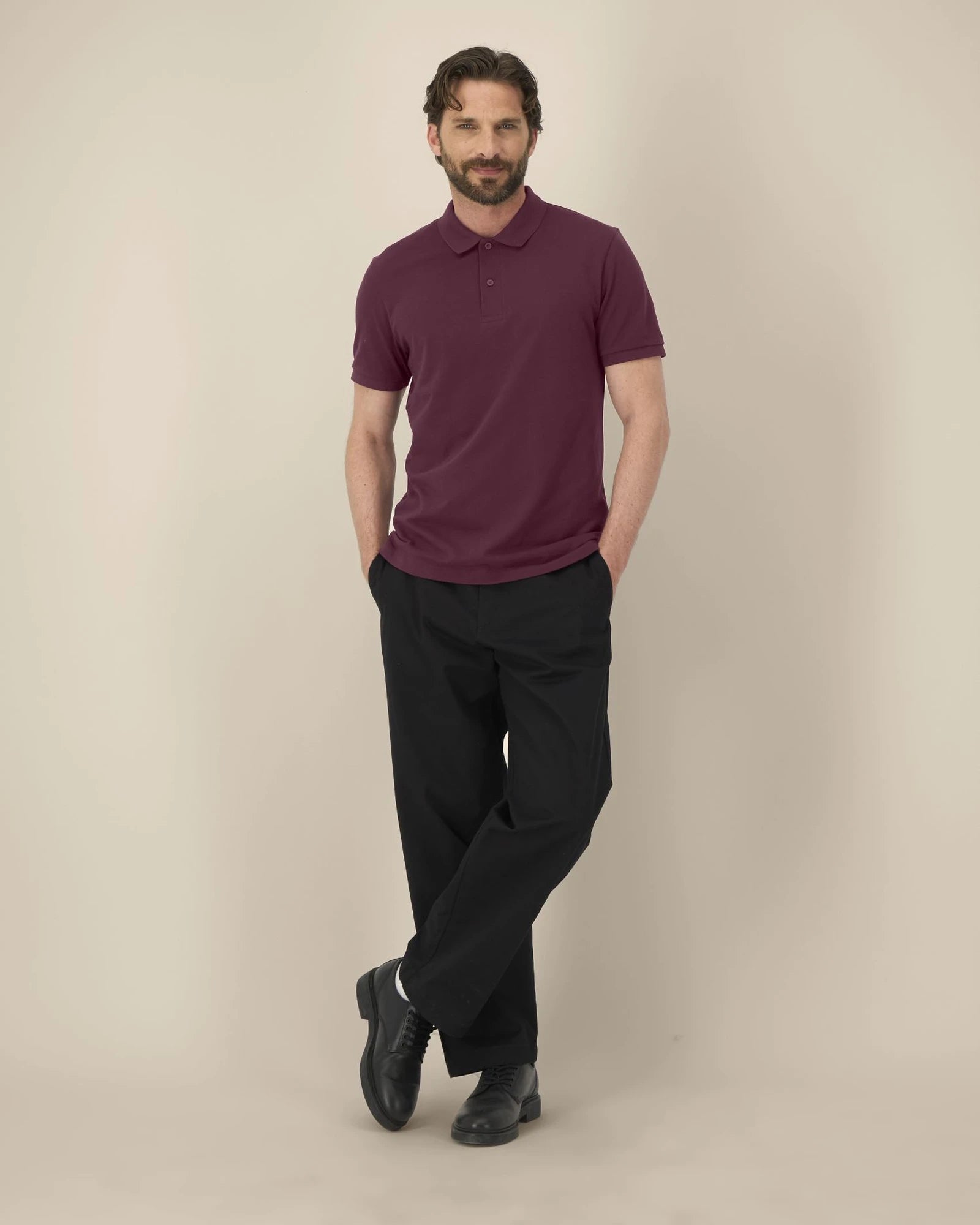 Polo coton bio Stanley/Stella Coaster à personnaliser - Deep Plum