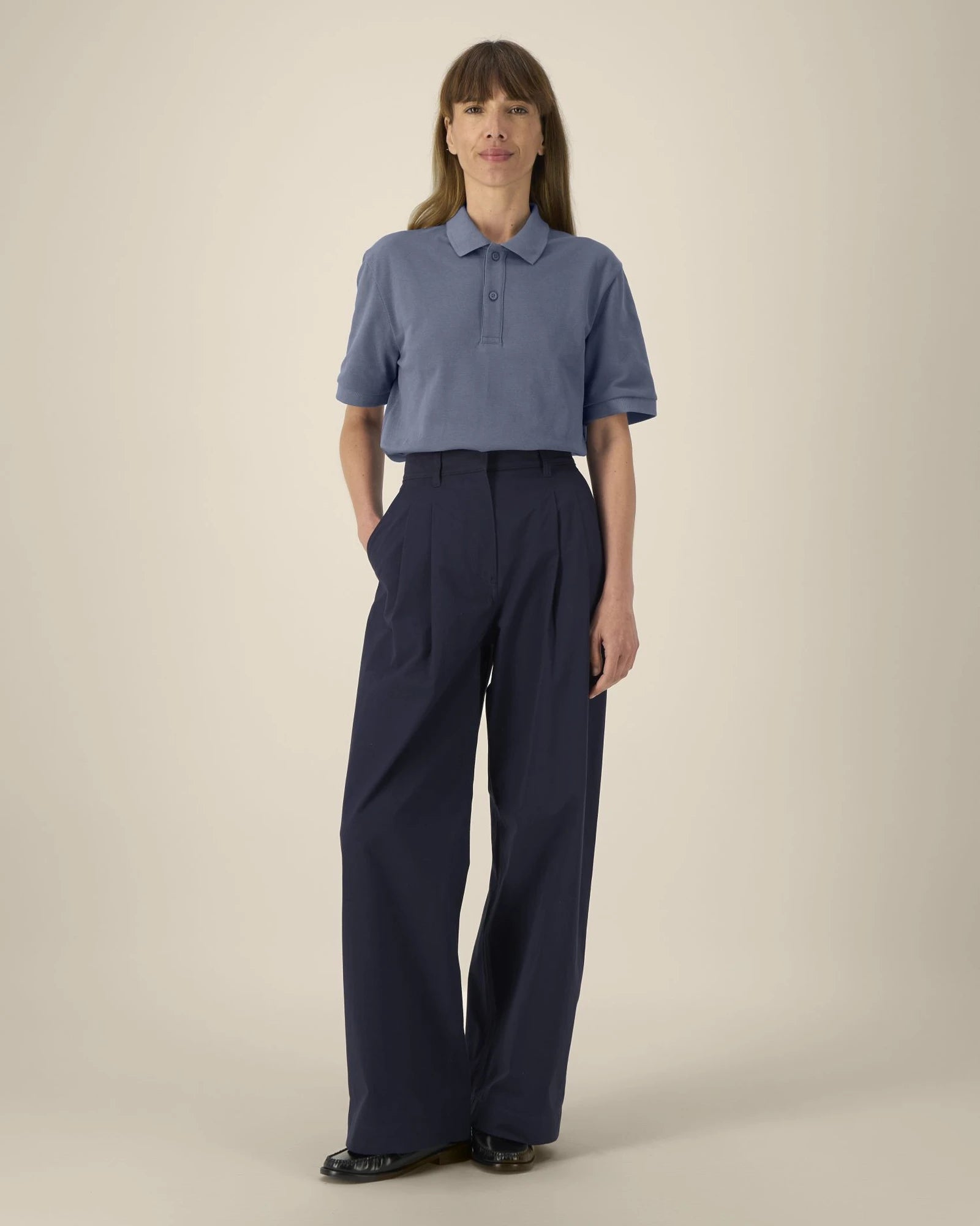 Polo coton bio Stanley/Stella Prepster 2.0 à personnaliser - Blue Grey