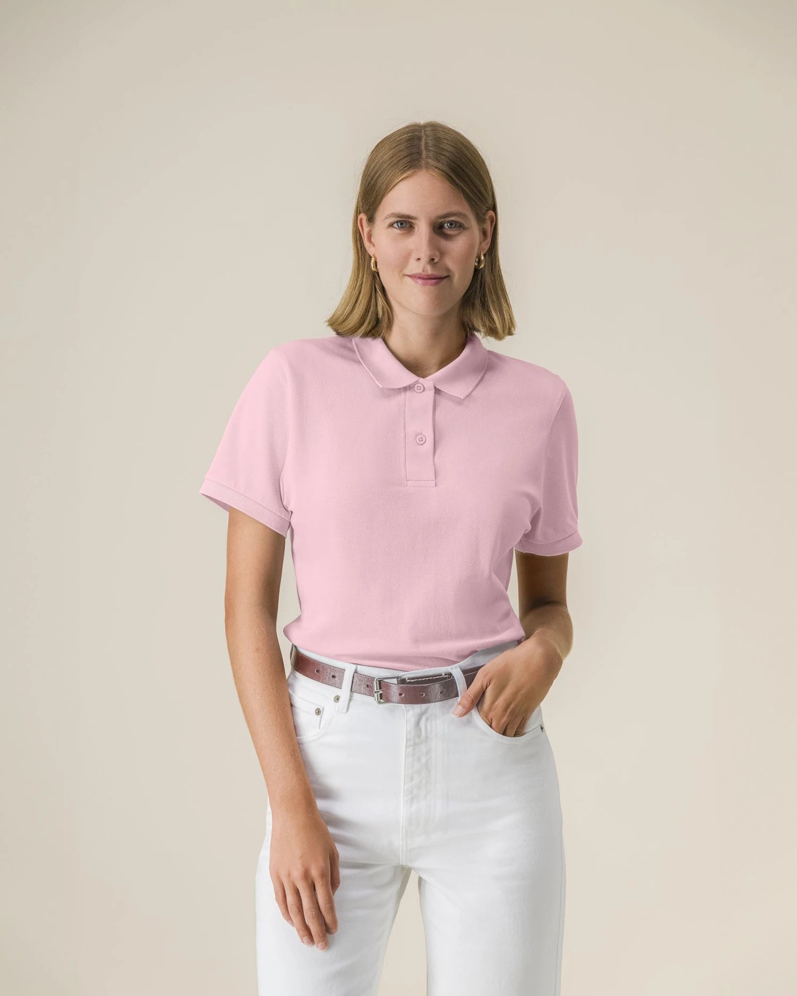 Polo coton bio Stanley/Stella Coaster à personnaliser - Cotton Pink