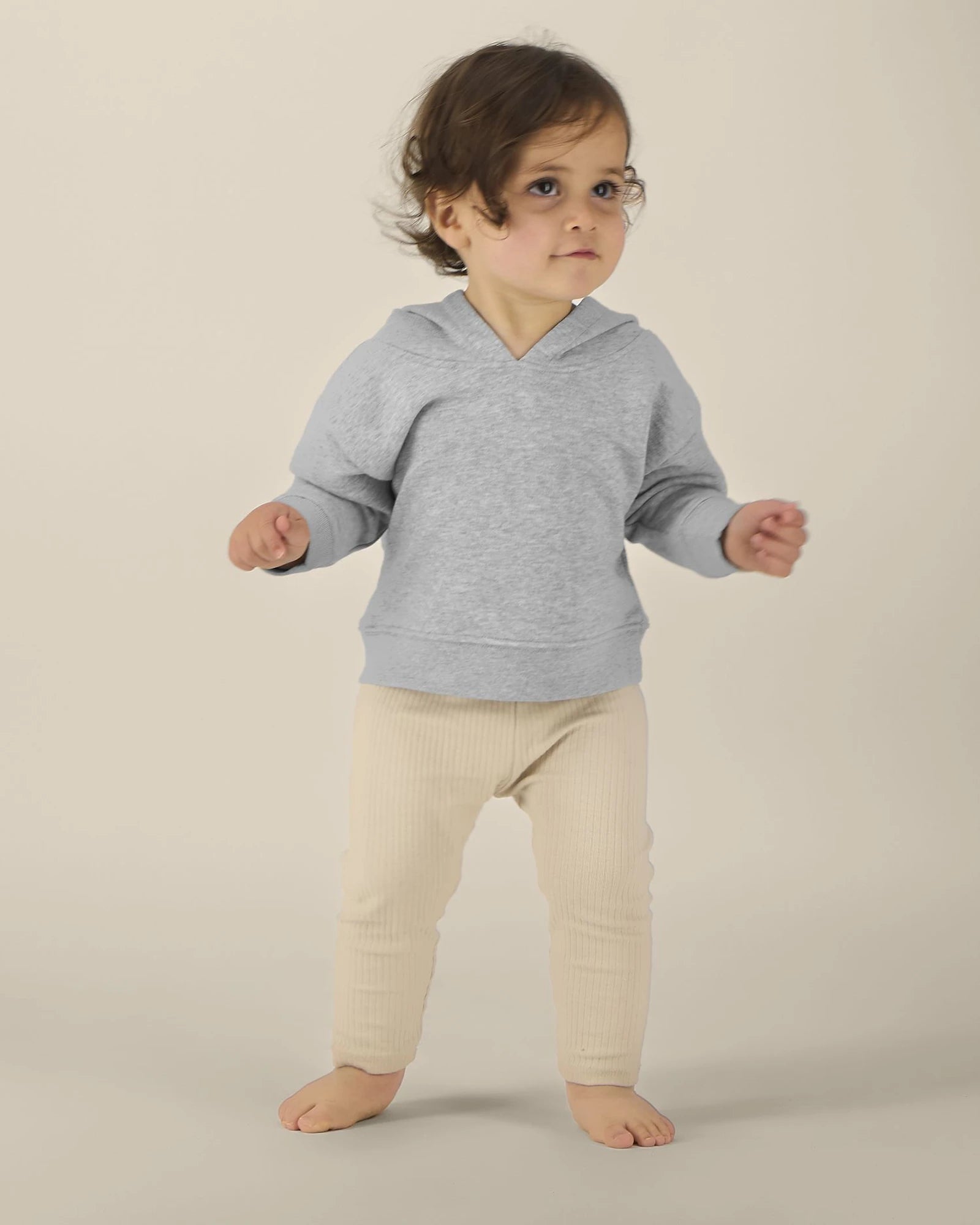 Sweat à capuche bébé coton bio Stanley/Stella à personnaliser - Heather Grey