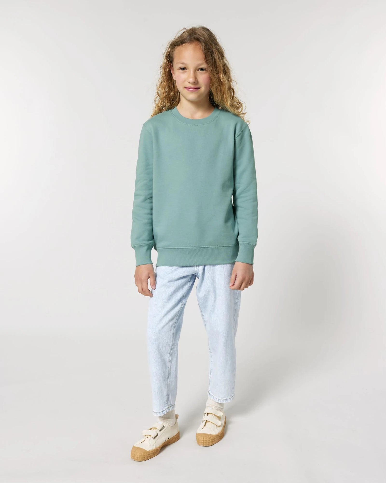Sweat-shirt enfant coton bio Stanley/Stella Mini Changer 2.0 à personnaliser - Teal Monstera