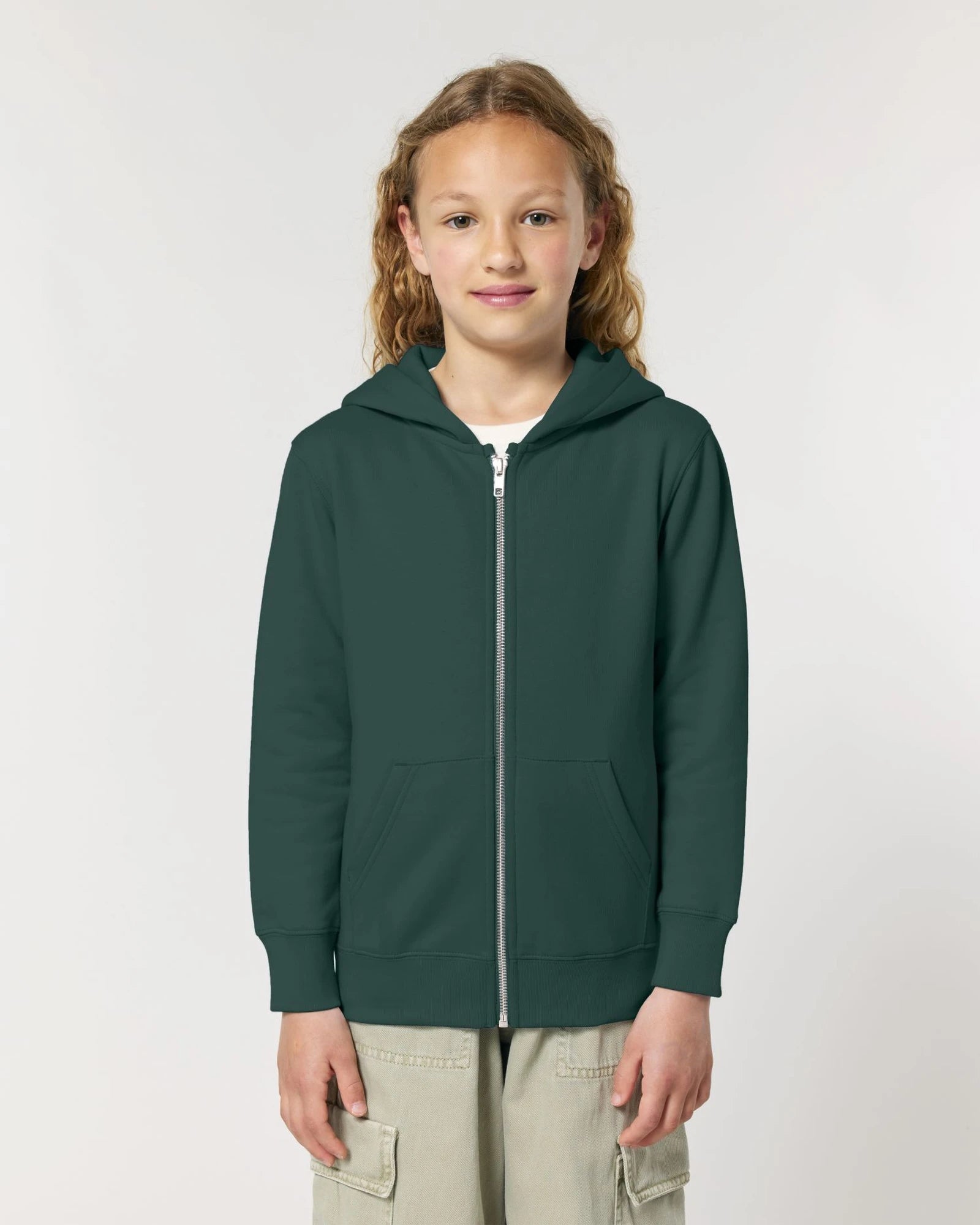 Sweat à capuche zippé enfant Stanley/Stella Mini Cultivator à personnaliser - Glazed Green