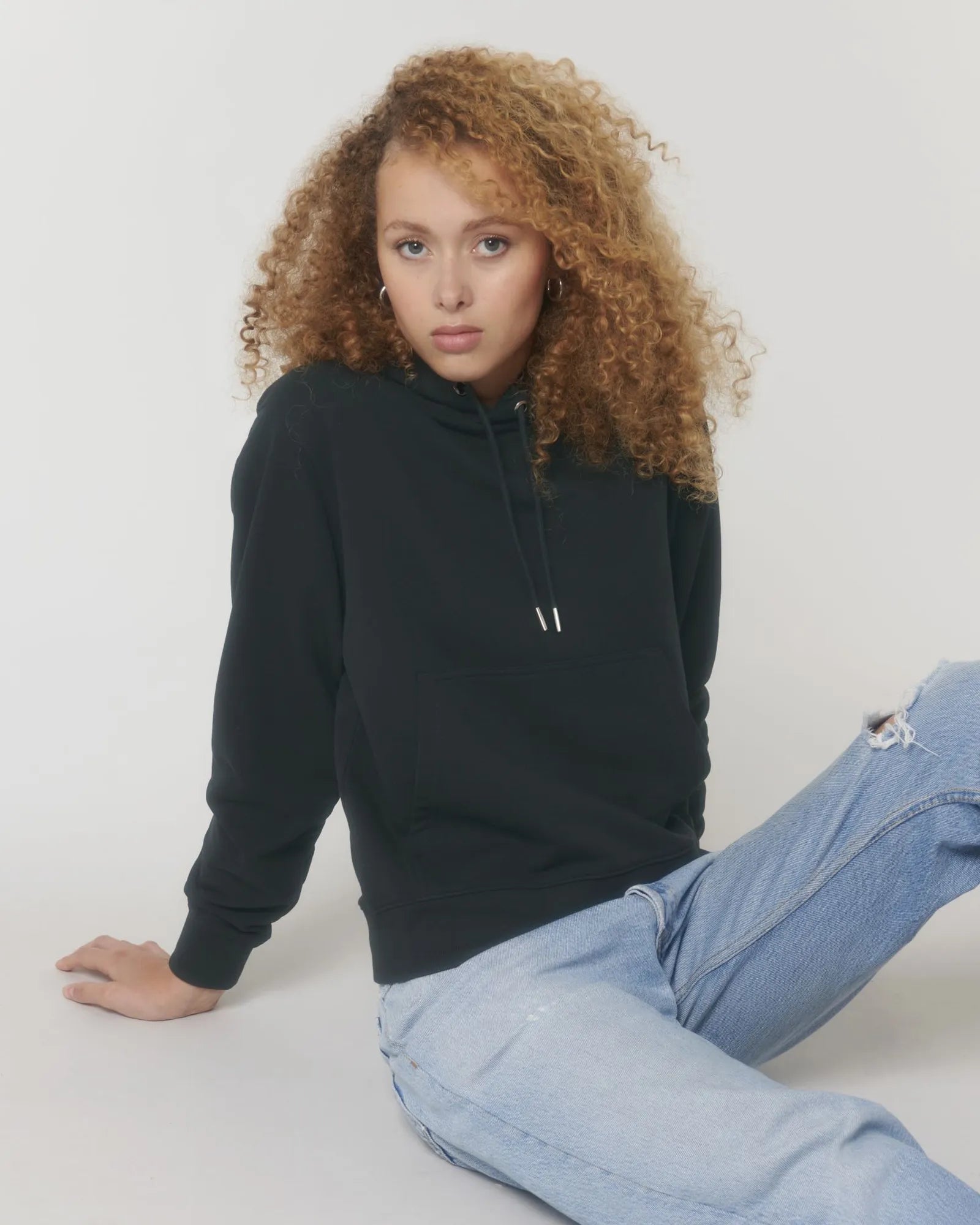 Sweat à capuche unisexe coton bio Stanley/Stella à personnaliser - Black