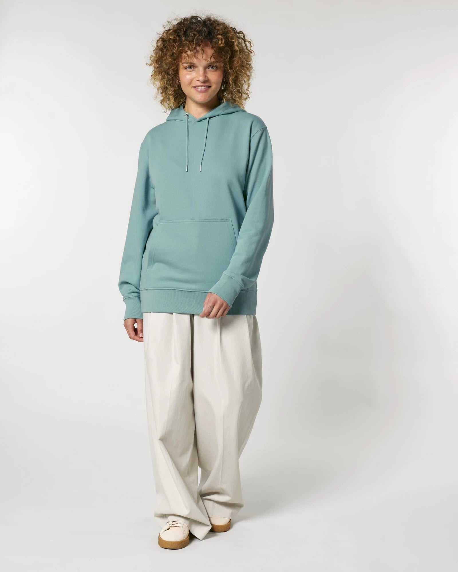 Sweat à capuche unisexe coton bio Stanley/Stella à personnaliser - Teal Monstera
