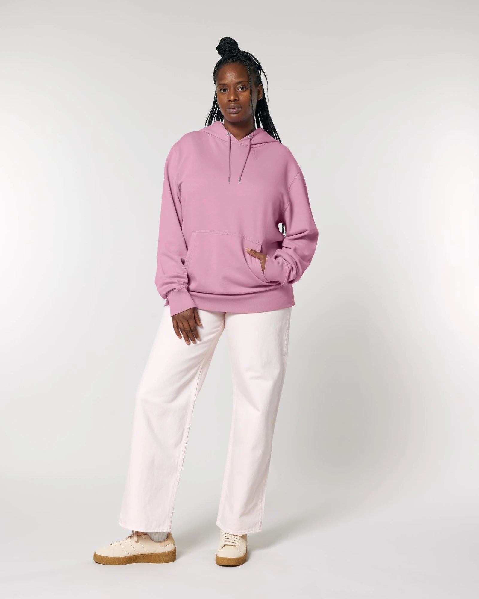 Sweat à capuche coton bio Stanley/Stella Archer à personnaliser - G. Dyed Bubble Pink