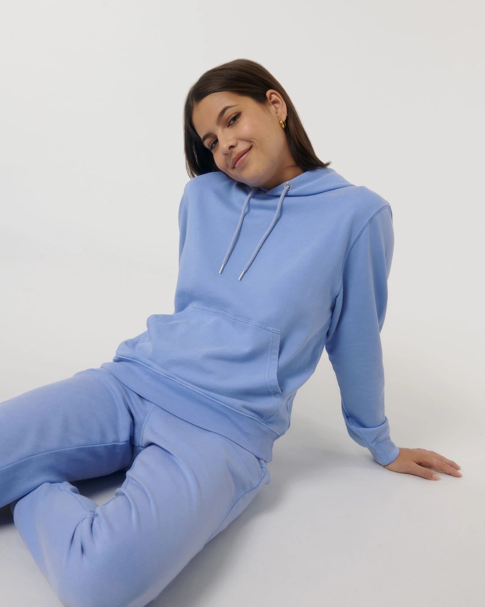 Sweat à capuche coton bio Stanley/Stella Archer à personnaliser - G. Dyed Swimmer Blue