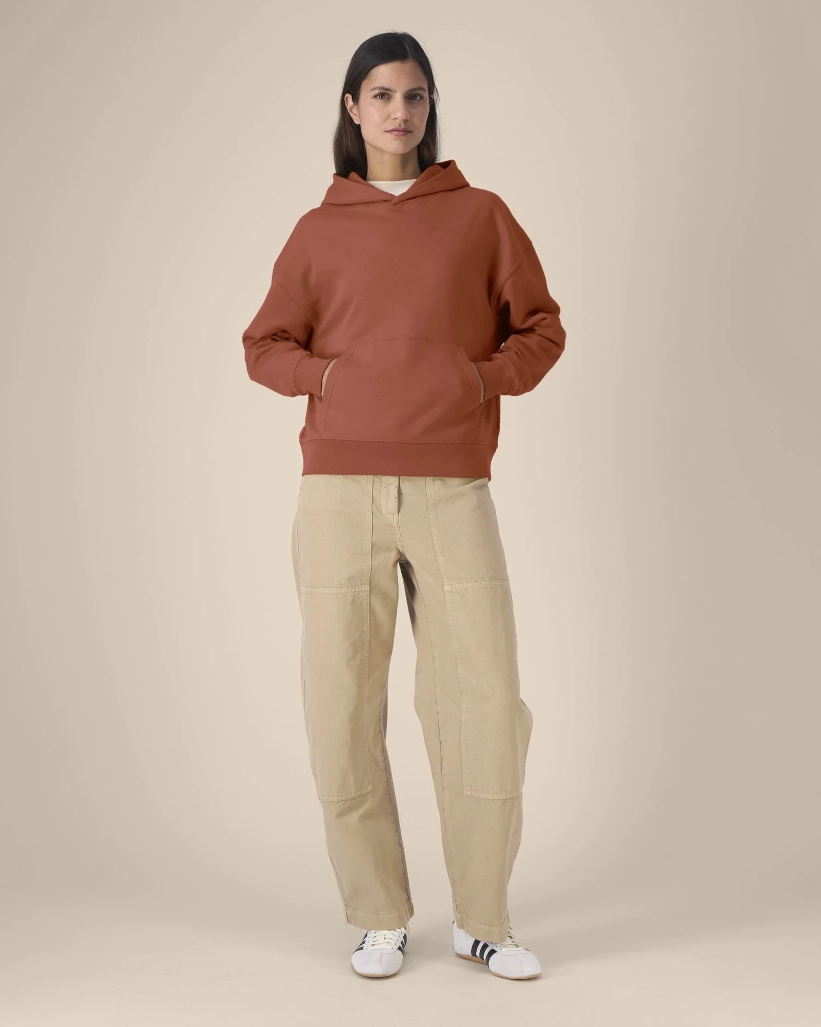 Sweat à capuche unisexe coton bio Stanley/Stella à personnaliser - Heritage Brown